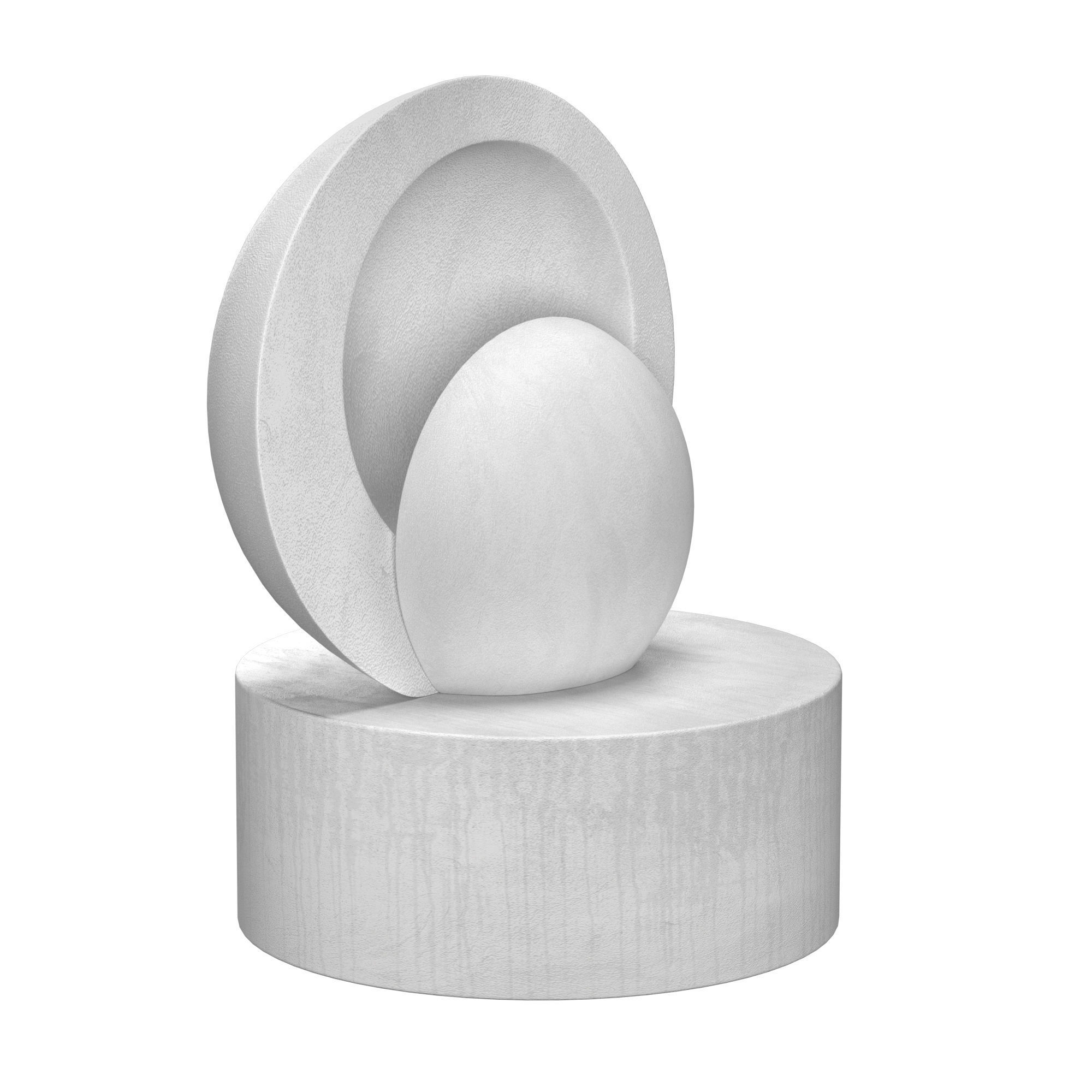 sculpture opening in white 3D model_3