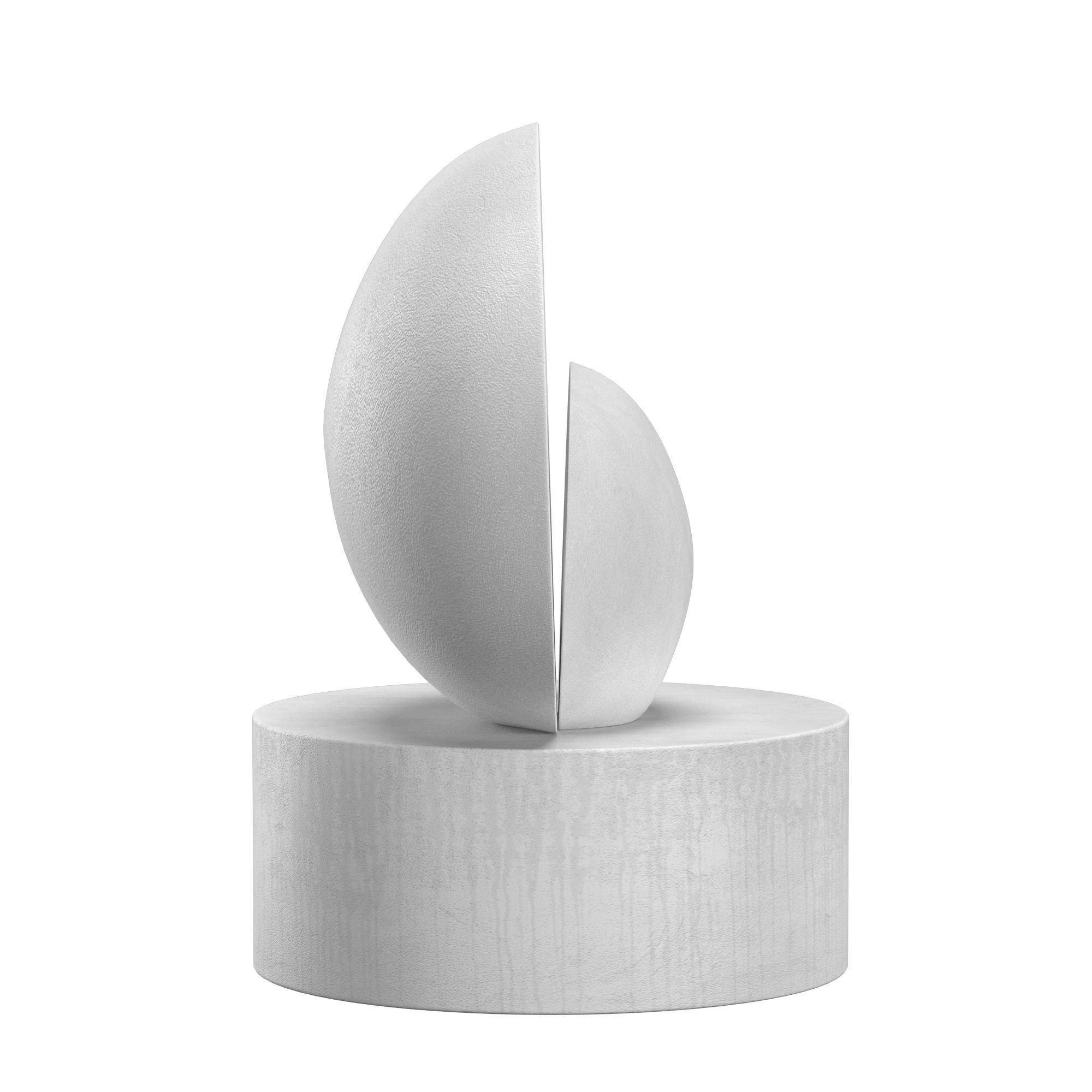 sculpture opening in white 3D model_1
