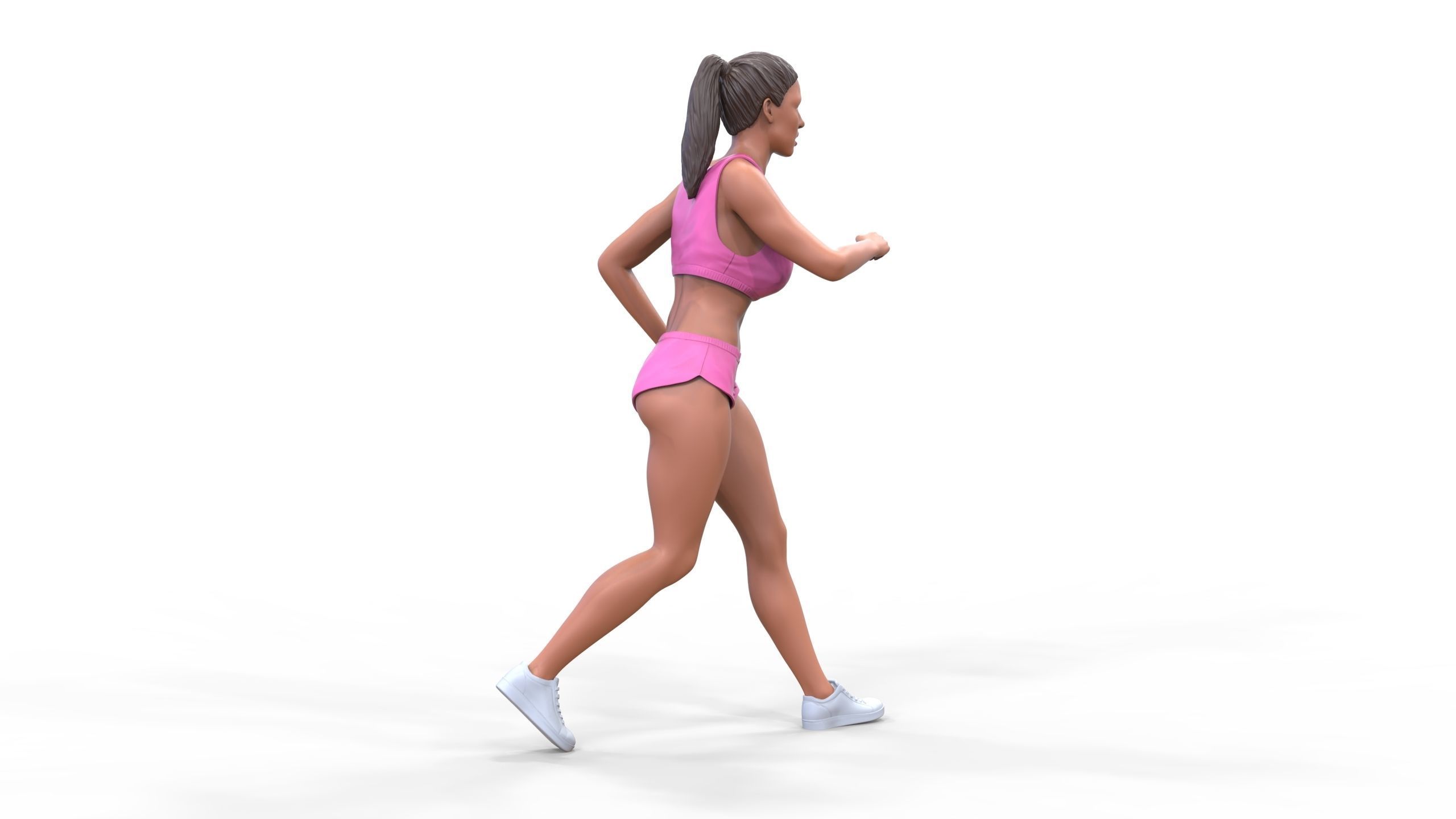 Woman Running with Athletic Outfits 3D print model 3D print model_18