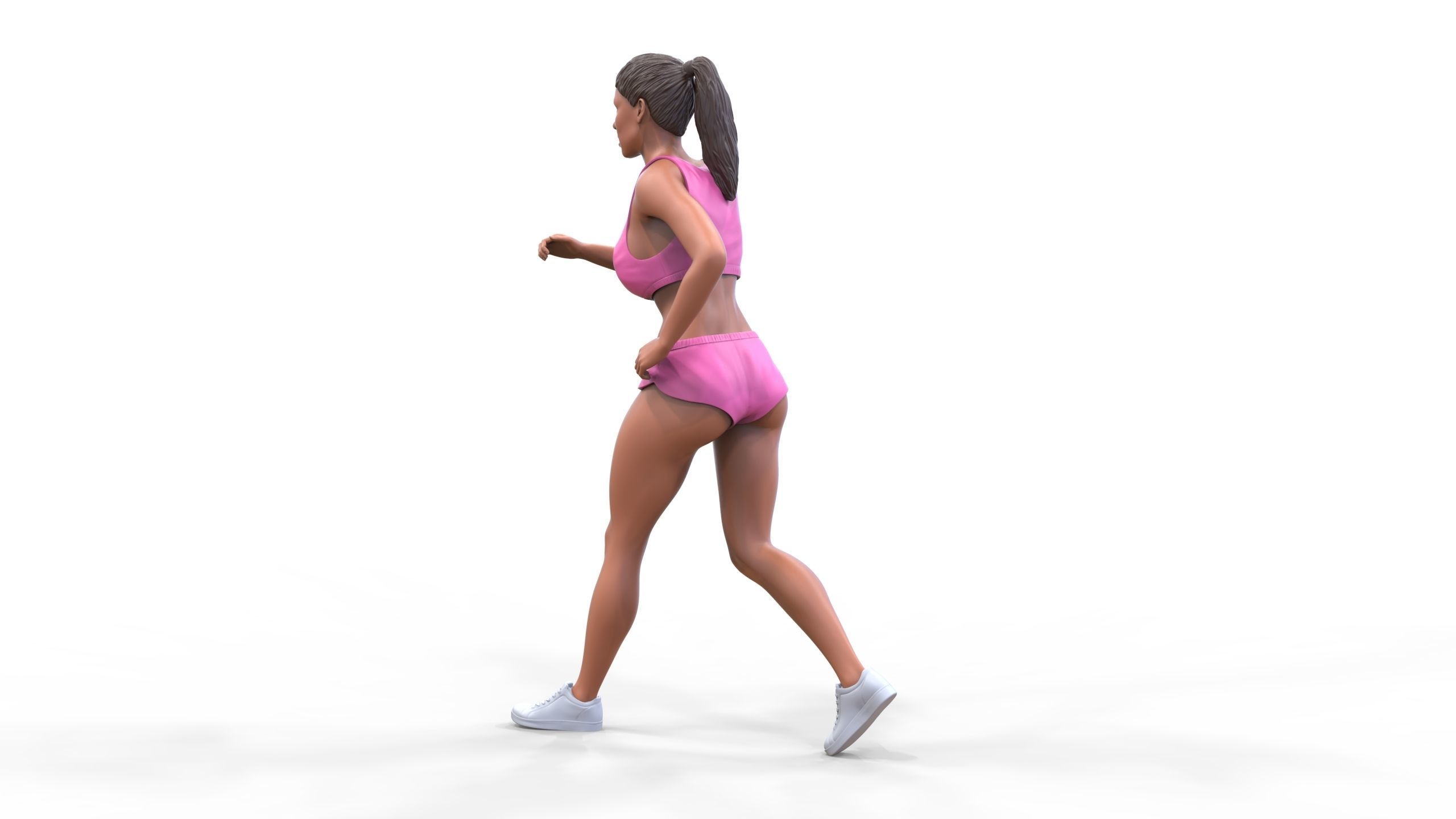 Woman Running with Athletic Outfits 3D print model 3D print model_10