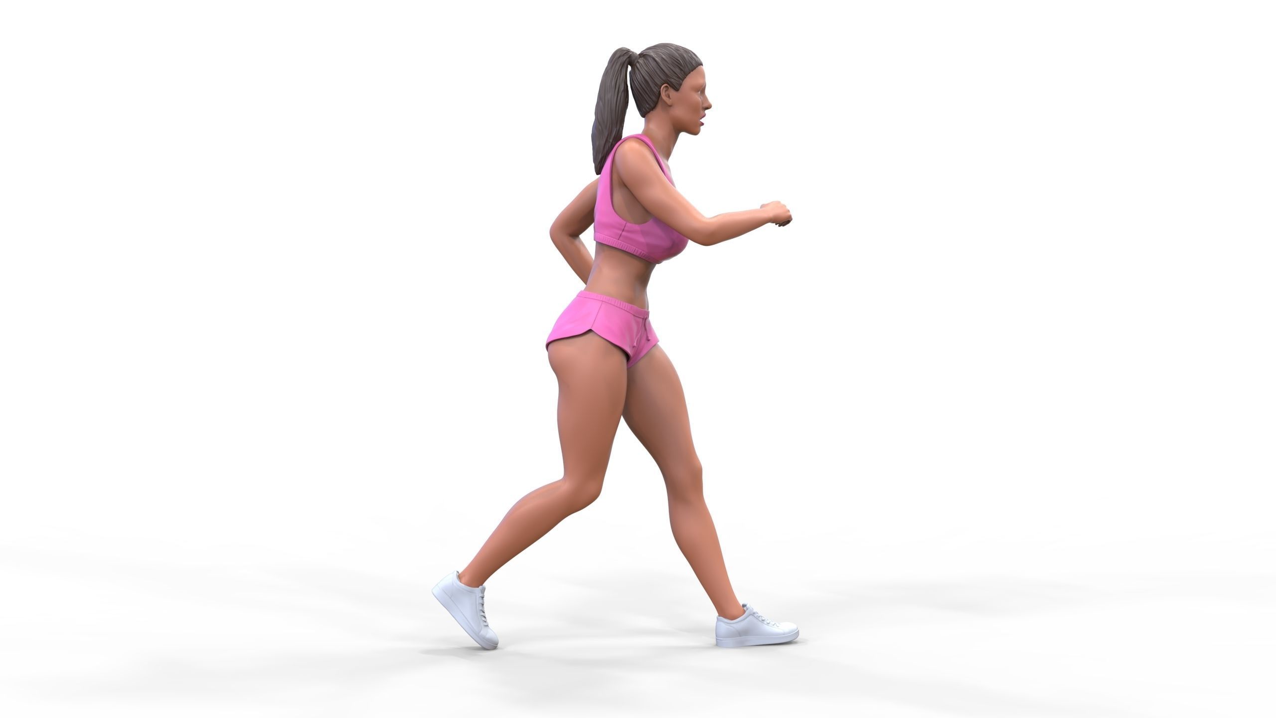 Woman Running with Athletic Outfits 3D print model 3D print model_19