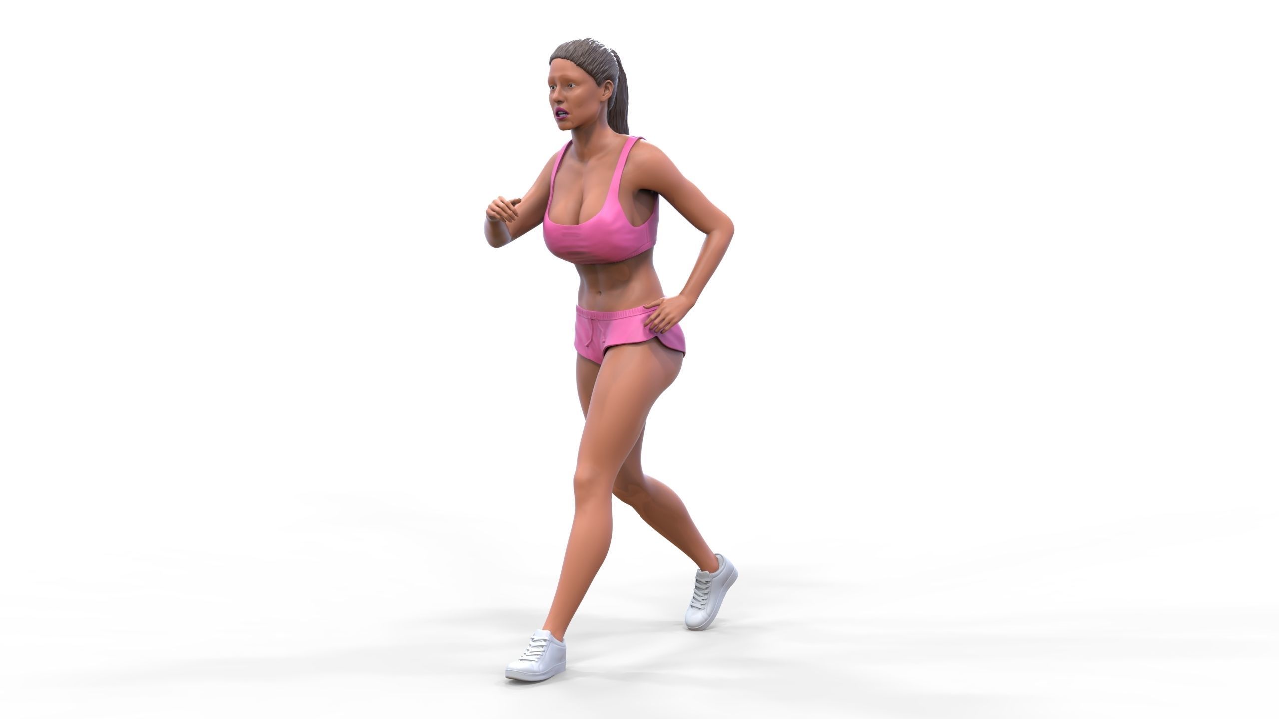 Woman Running with Athletic Outfits 3D print model 3D print model_8