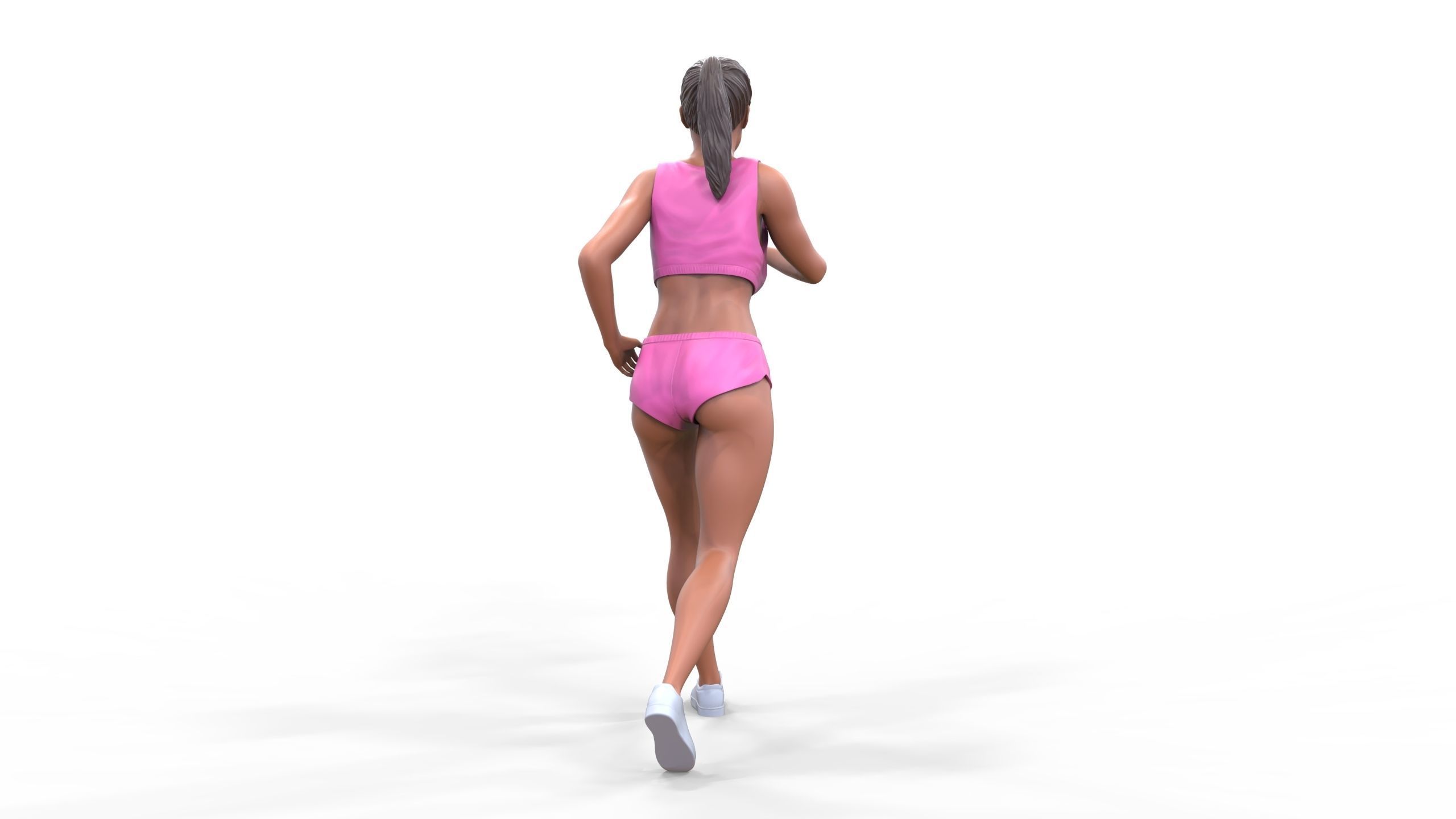 Woman Running with Athletic Outfits 3D print model 3D print model_14