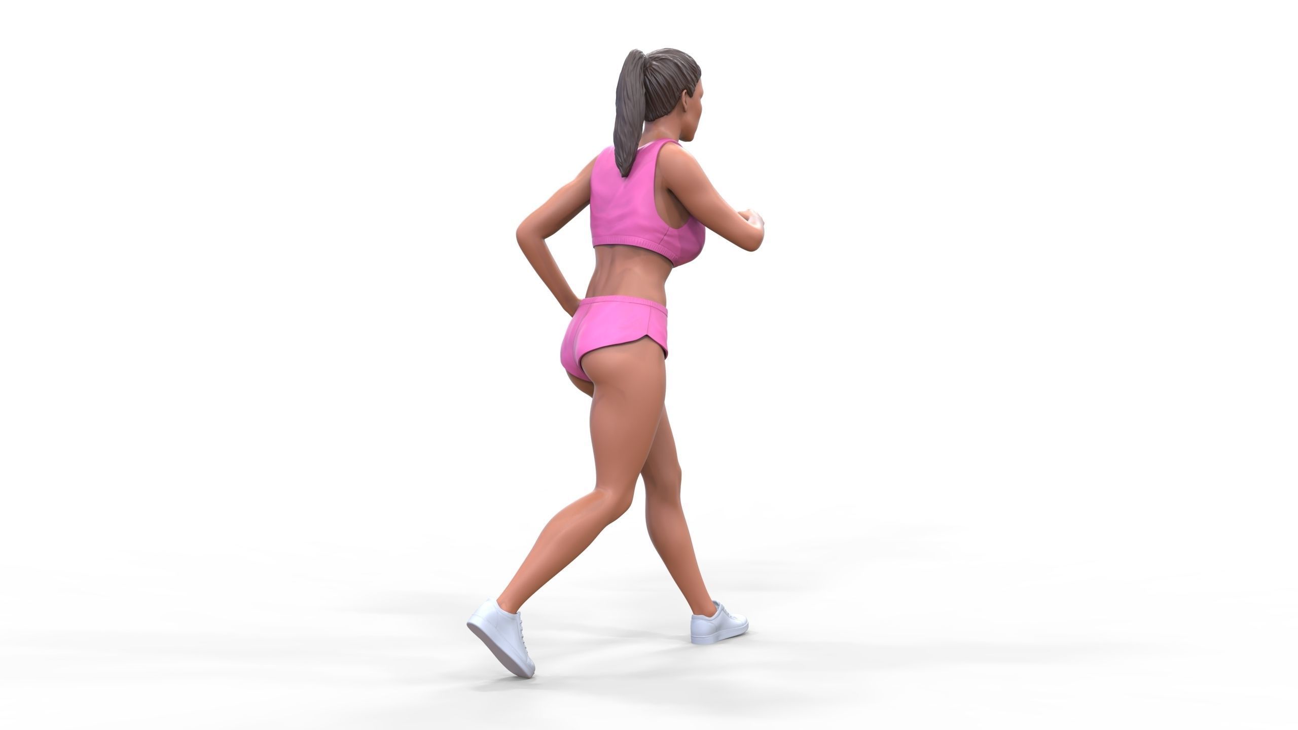 Woman Running with Athletic Outfits 3D print model 3D print model_26