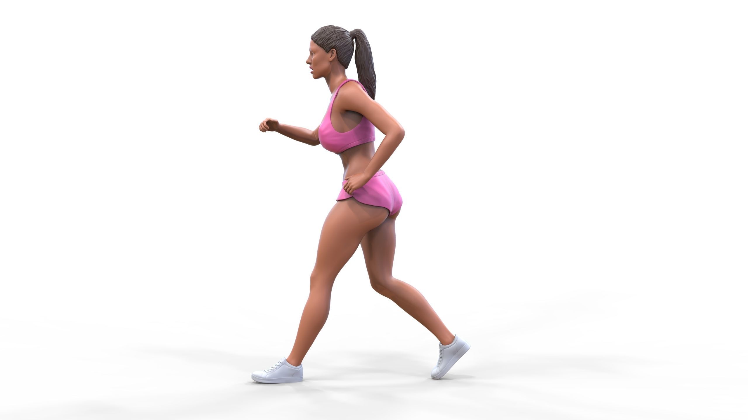 Woman Running with Athletic Outfits 3D print model 3D print model_9