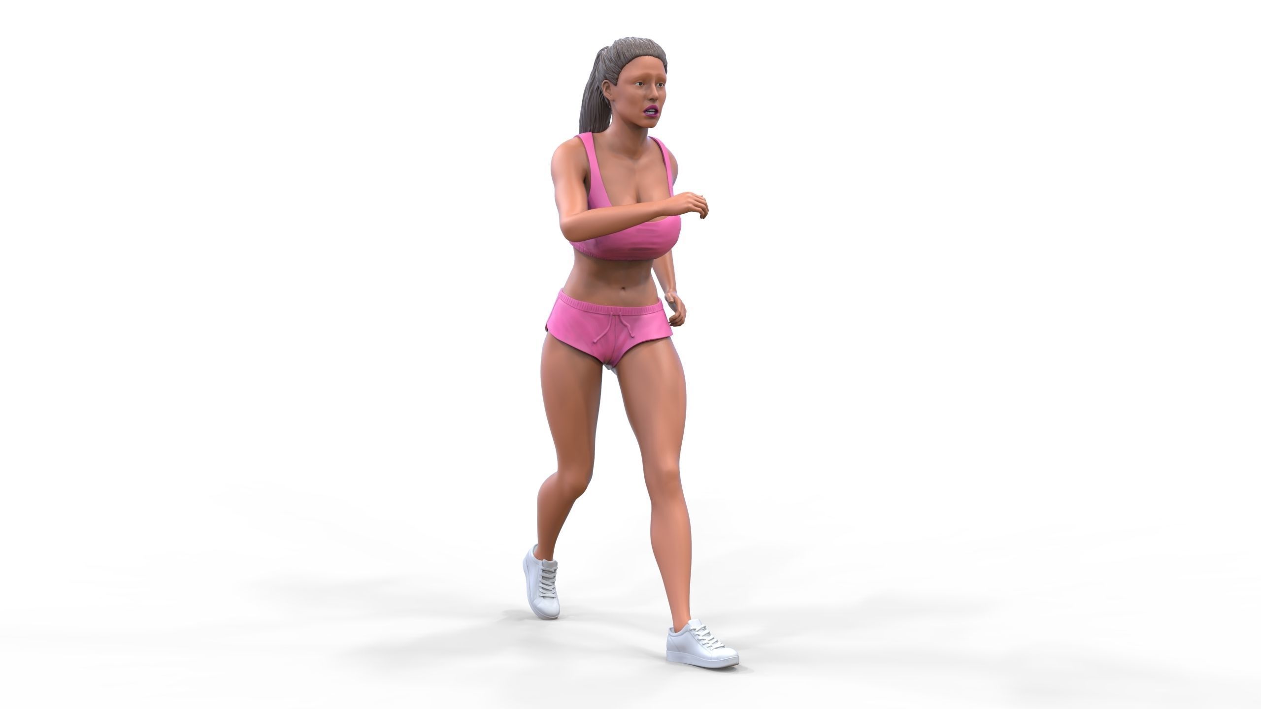 Woman Running with Athletic Outfits 3D print model 3D print model_1