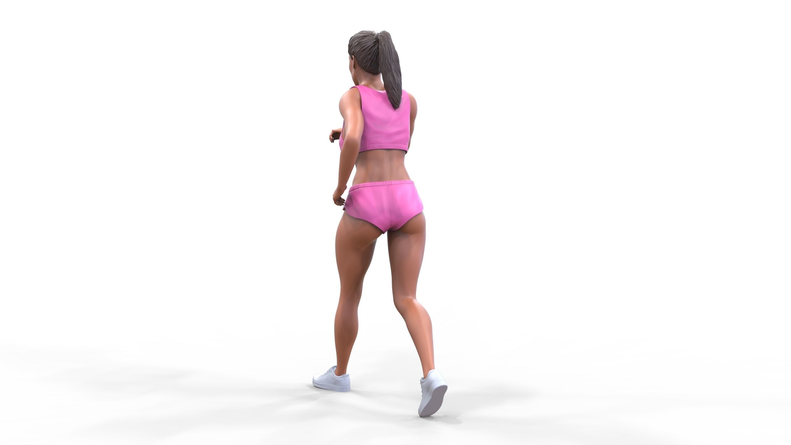 Woman Running with Athletic Outfits 3D print model 3D print model_12