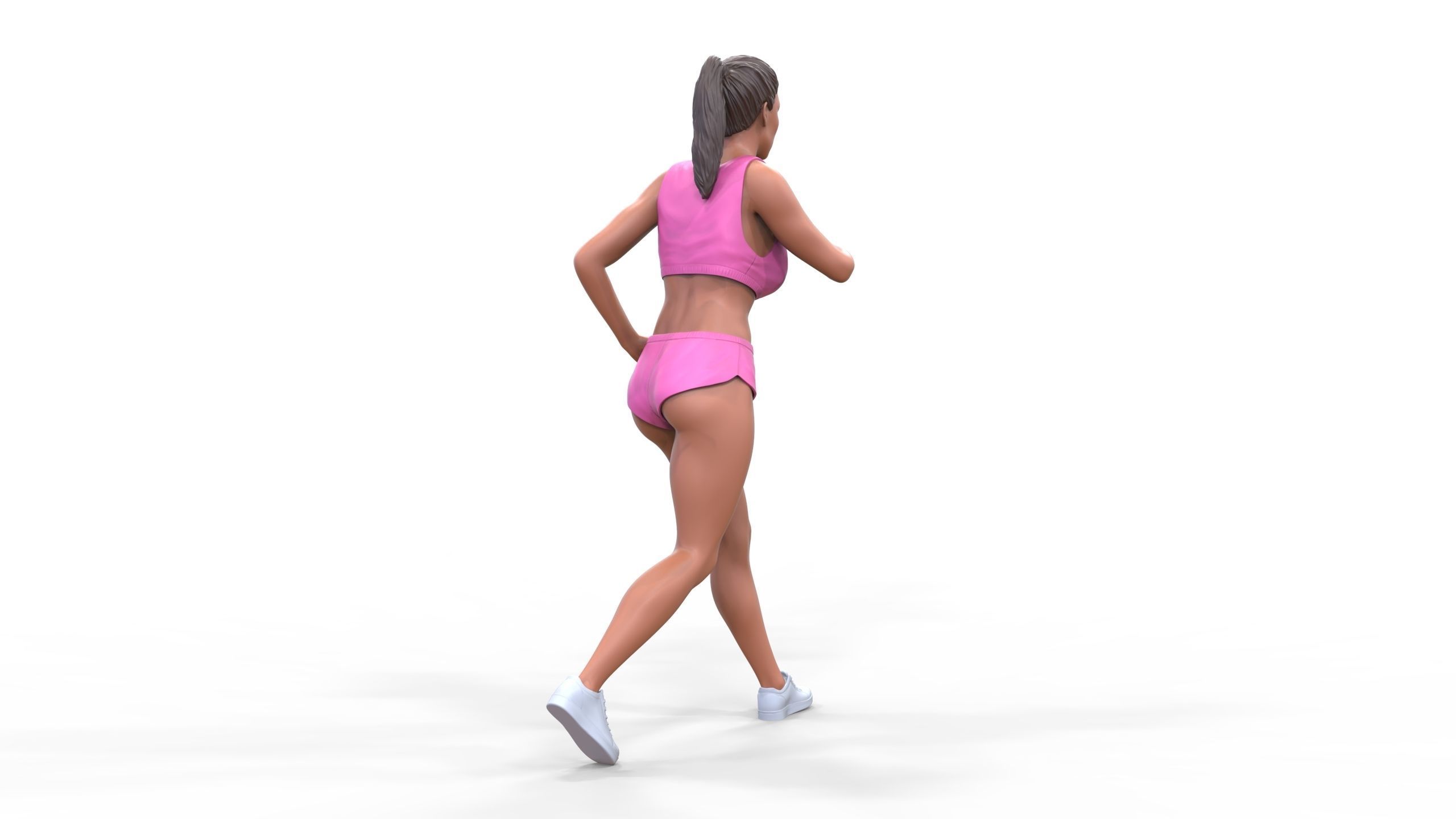 Woman Running with Athletic Outfits 3D print model 3D print model_31
