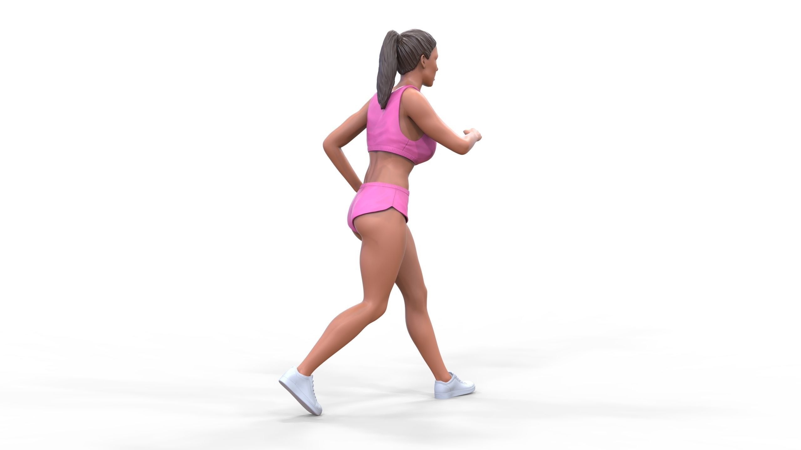 Woman Running with Athletic Outfits 3D print model 3D print model_17