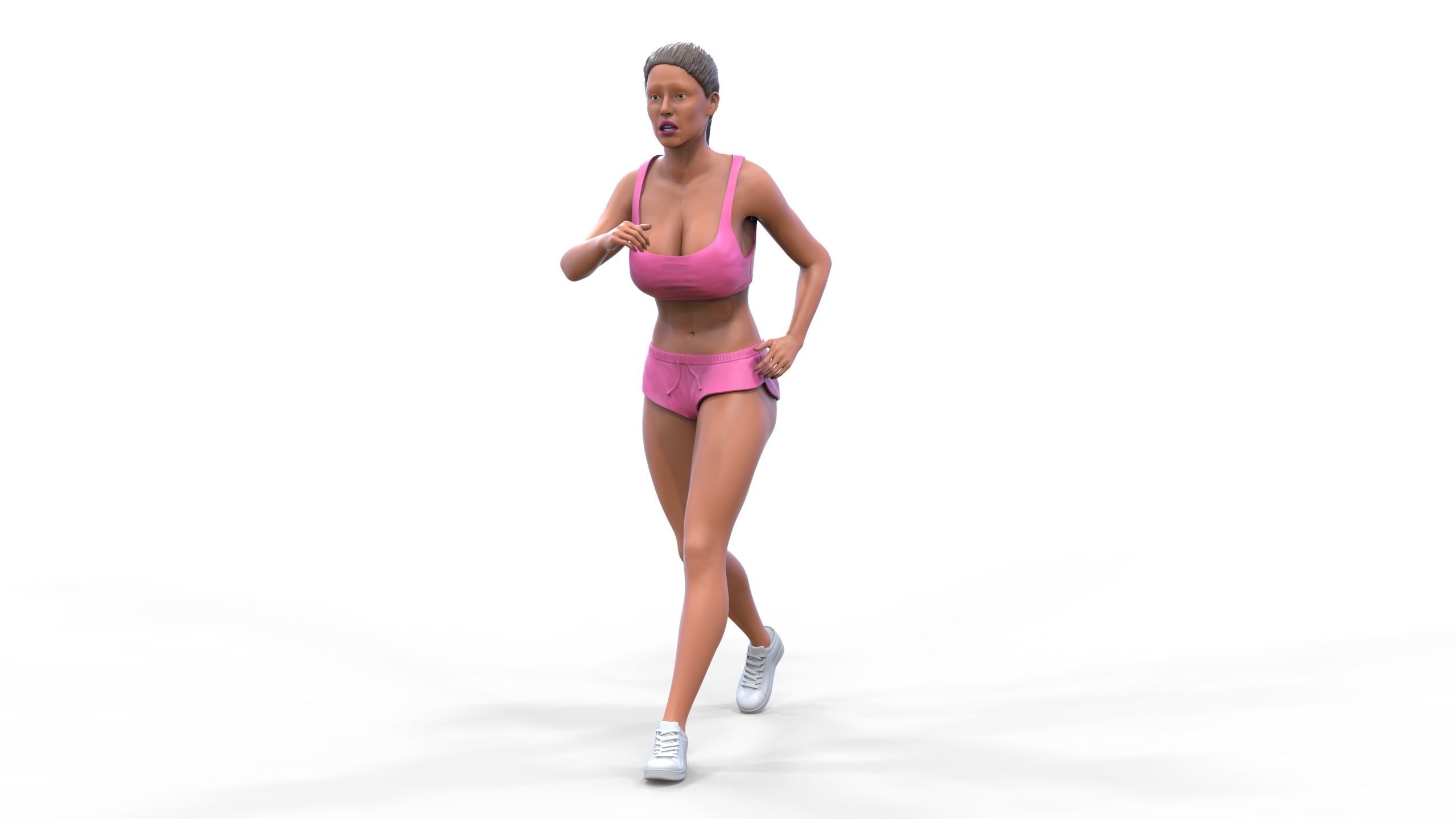 Woman Running with Athletic Outfits 3D print model 3D print model_4