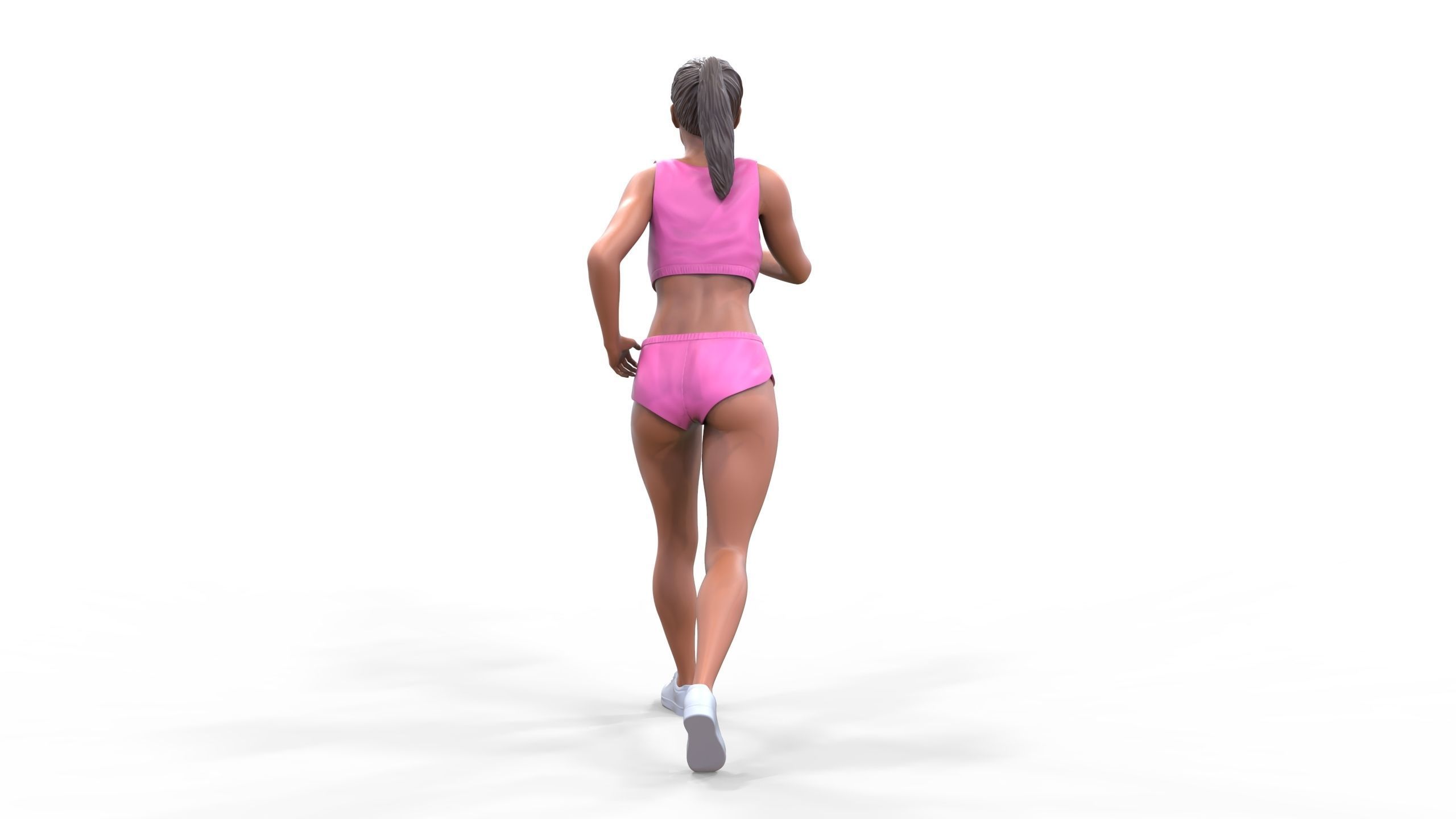 Woman Running with Athletic Outfits 3D print model 3D print model_23