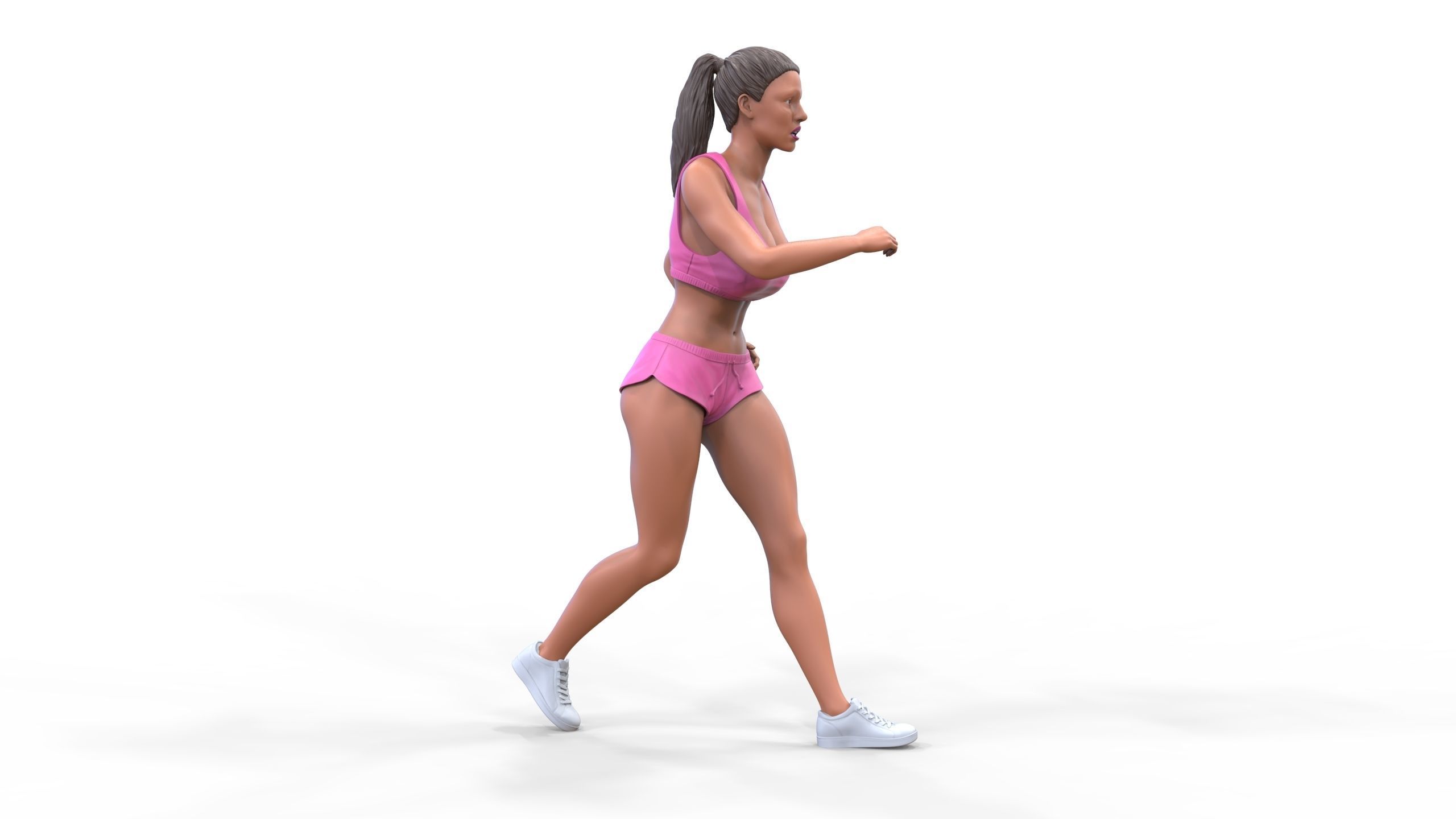 Woman Running with Athletic Outfits 3D print model 3D print model_20