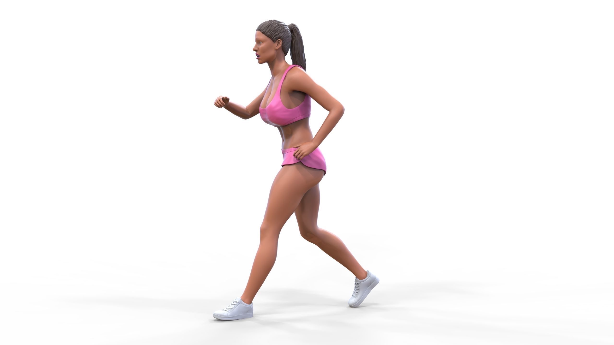 Woman Running with Athletic Outfits 3D print model 3D print model_6