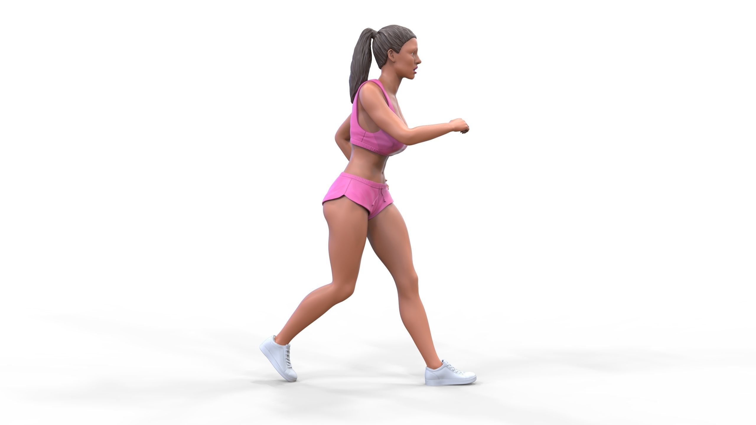 Woman Running with Athletic Outfits 3D print model 3D print model_24
