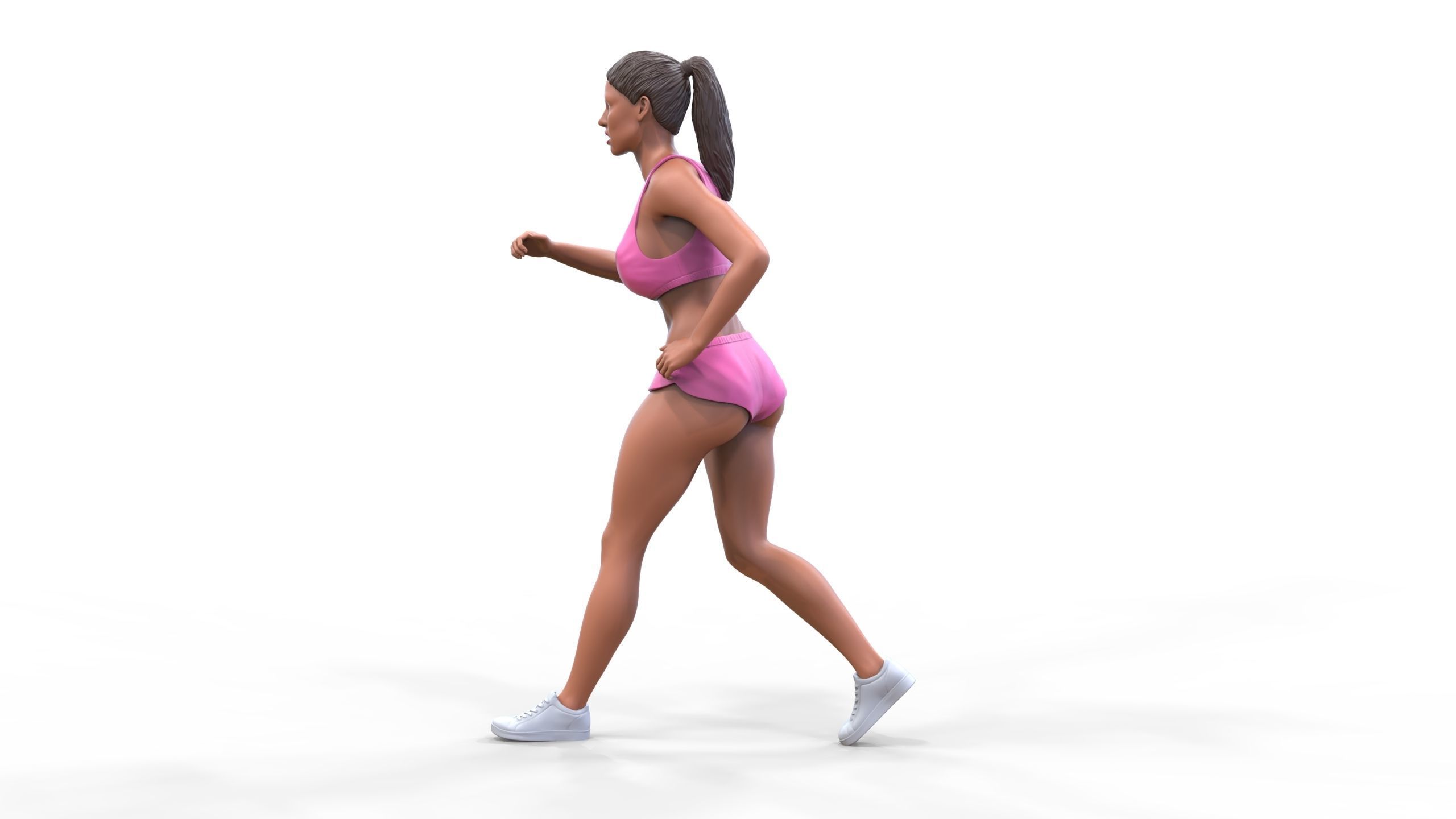 Woman Running with Athletic Outfits 3D print model 3D print model_7