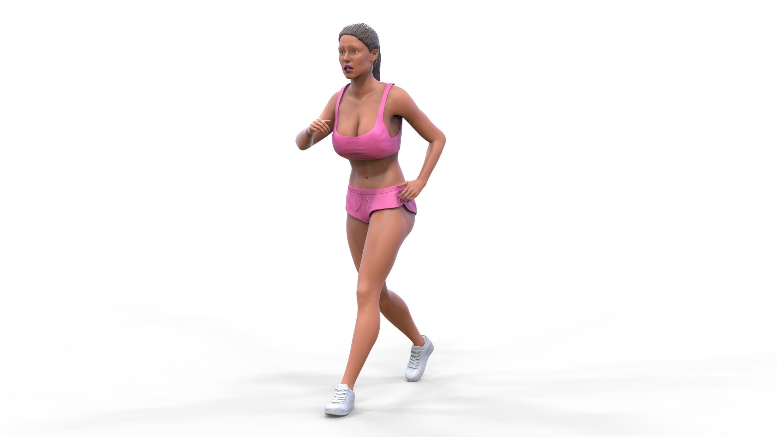 Woman Running with Athletic Outfits 3D print model 3D print model_27