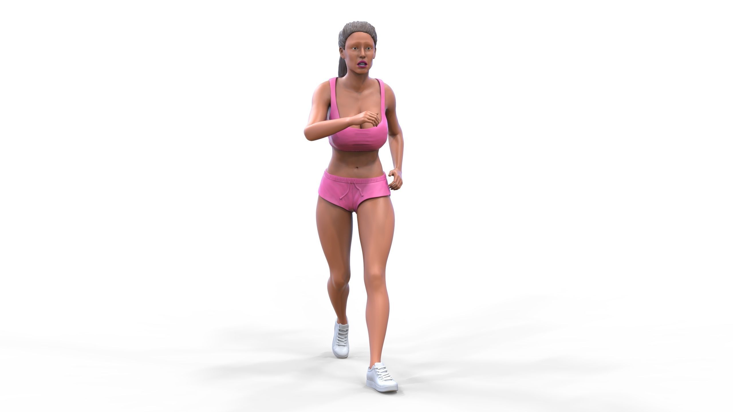 Woman Running with Athletic Outfits 3D print model 3D print model_2