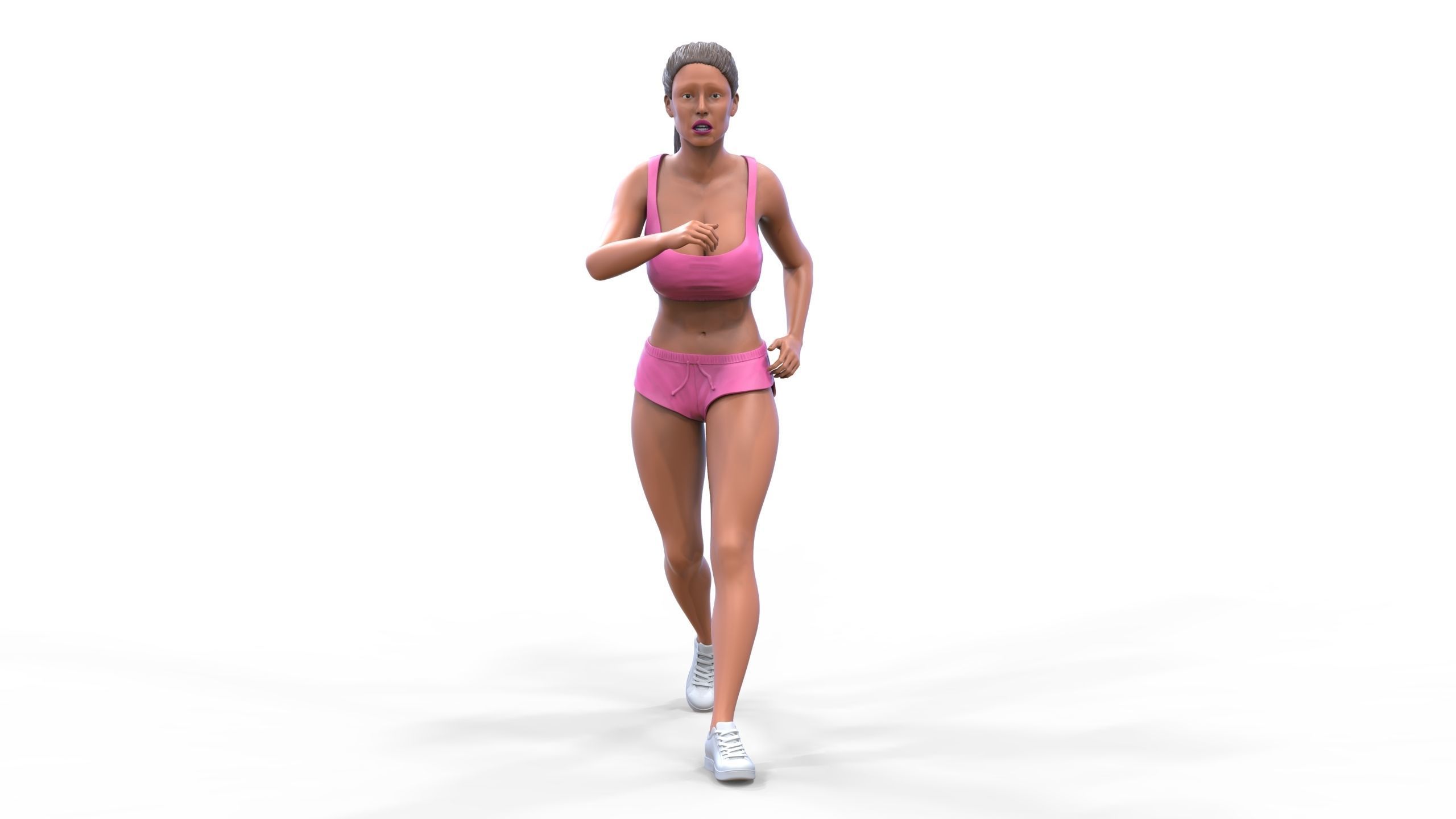 Woman Running with Athletic Outfits 3D print model 3D print model_3