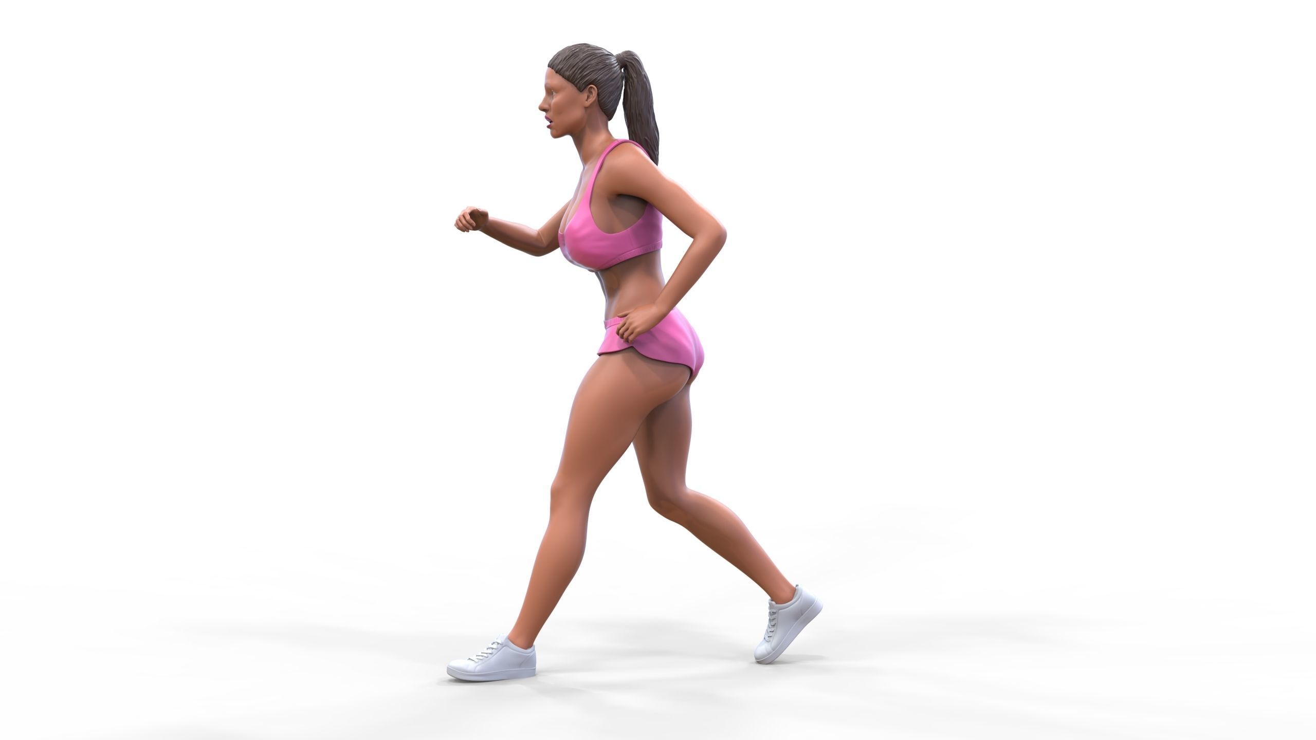 Woman Running with Athletic Outfits 3D print model 3D print model_28