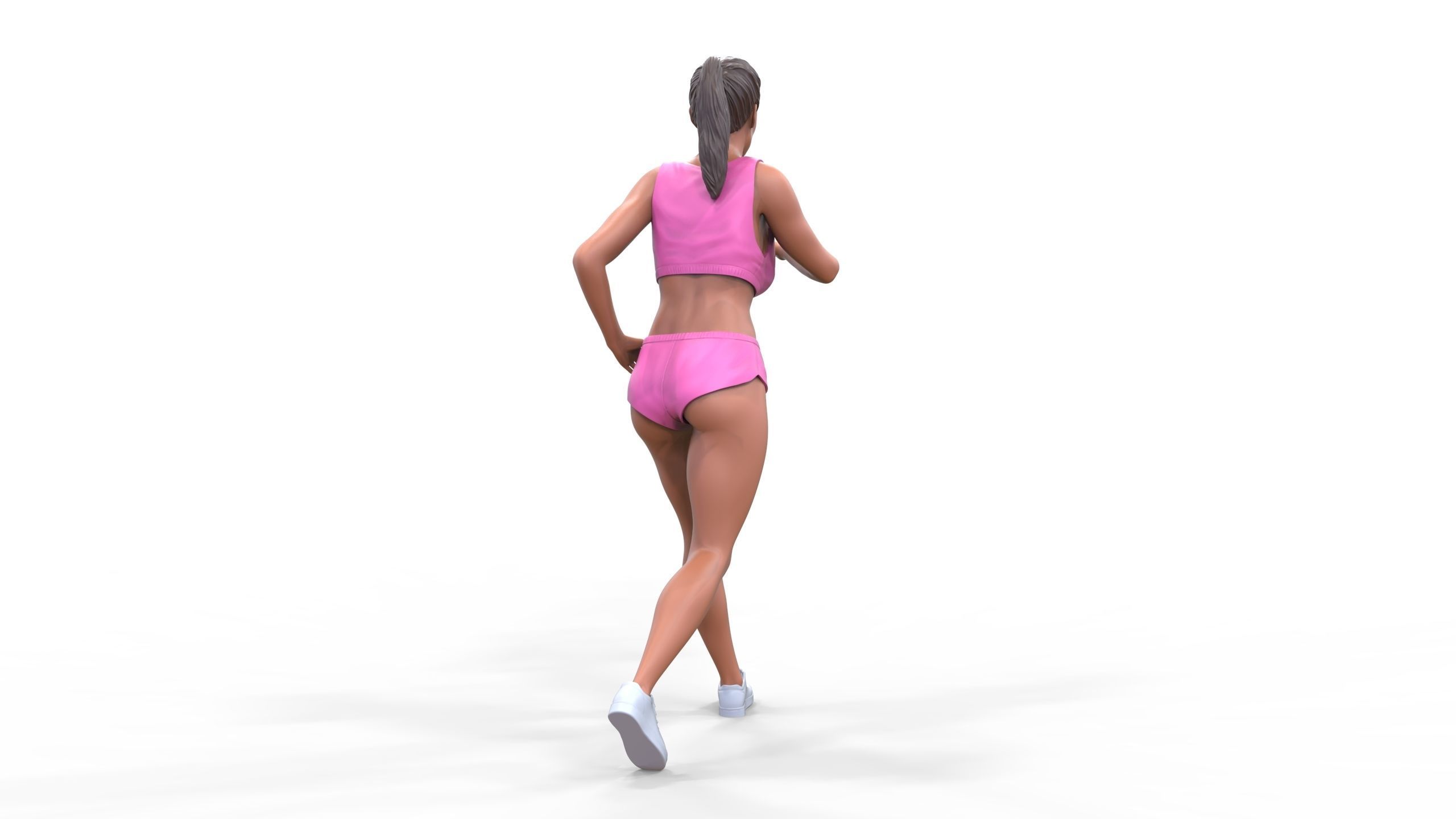Woman Running with Athletic Outfits 3D print model 3D print model_15