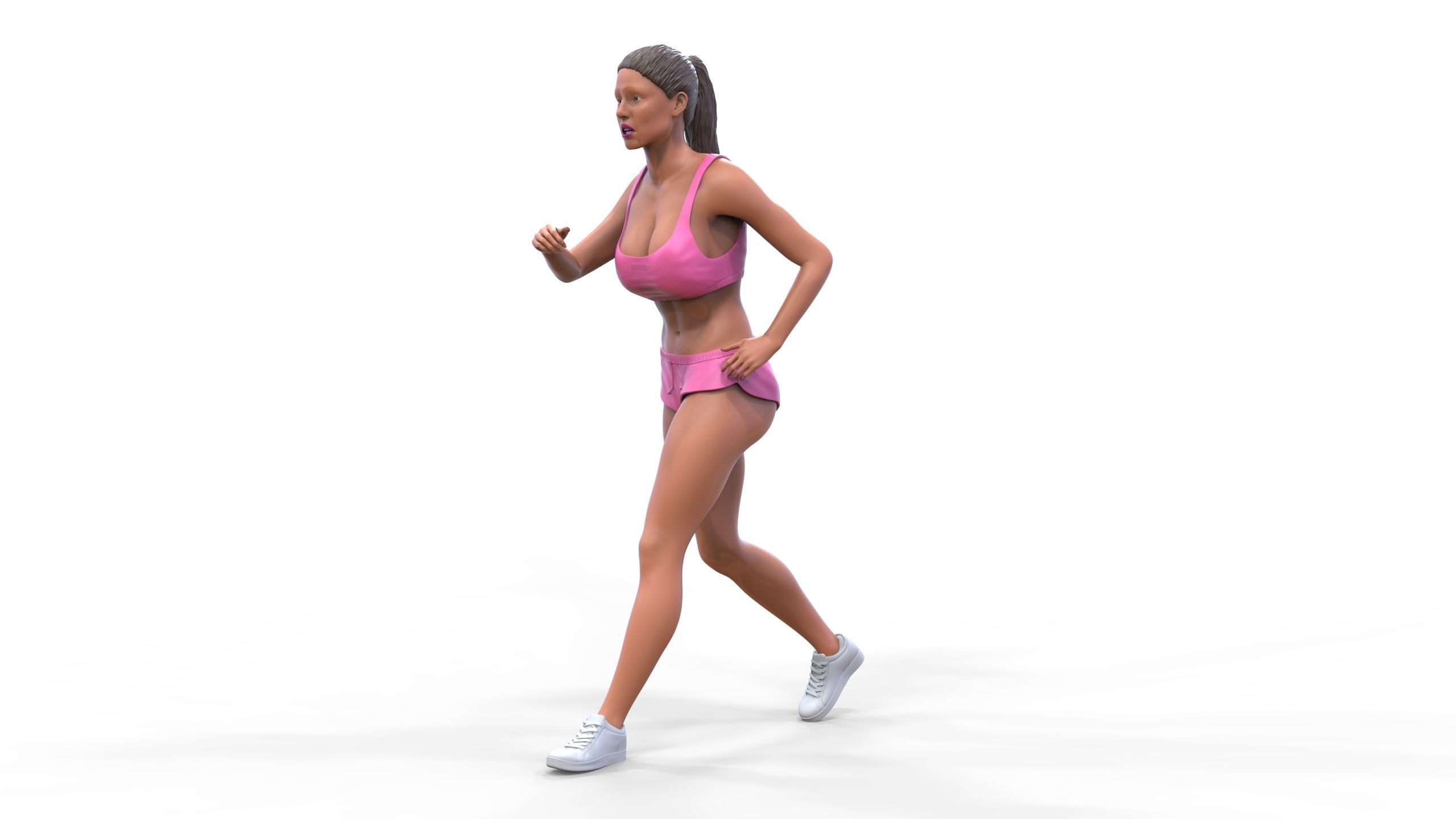 Woman Running with Athletic Outfits 3D print model 3D print model_5