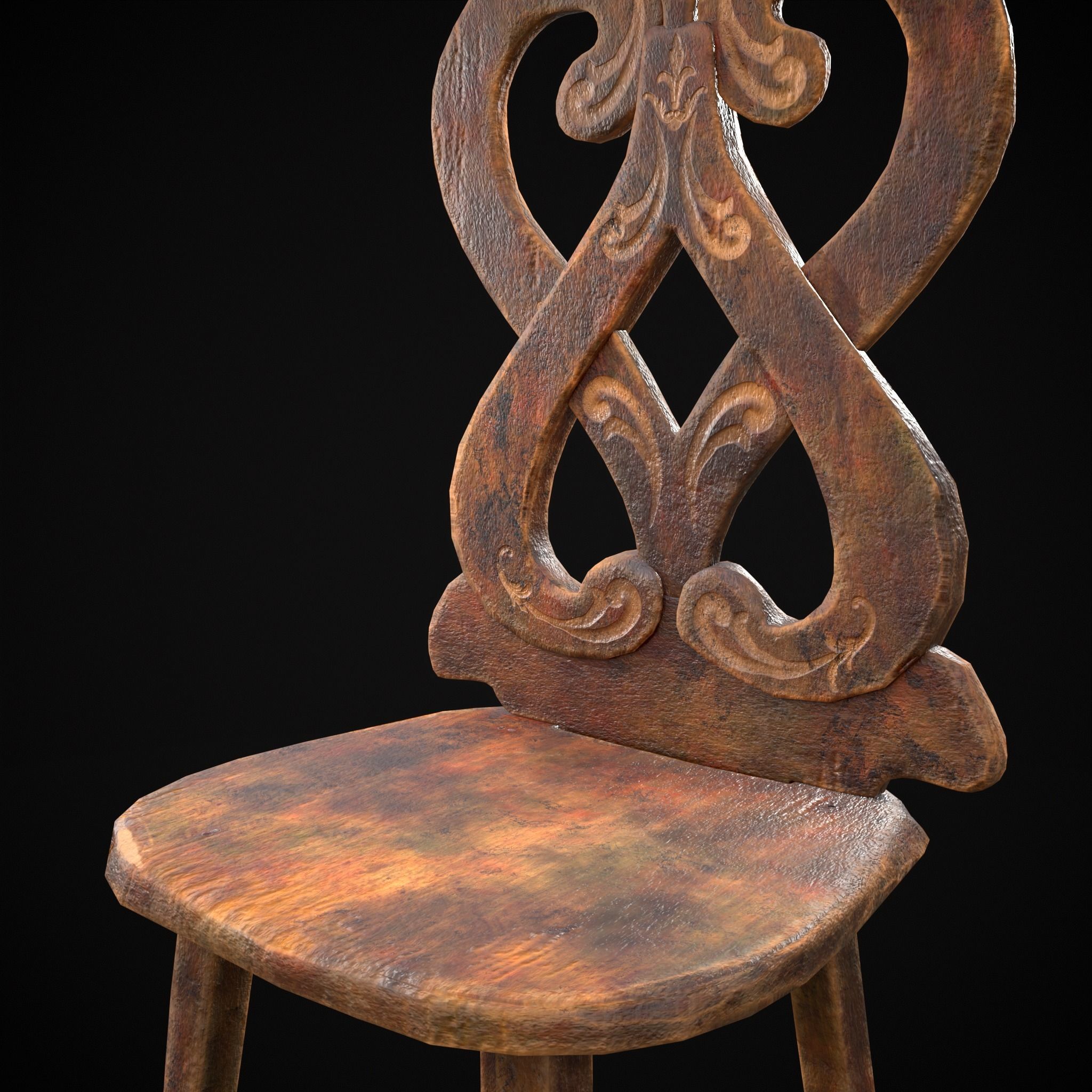 Rich Design Chair Low-poly 3D model_13