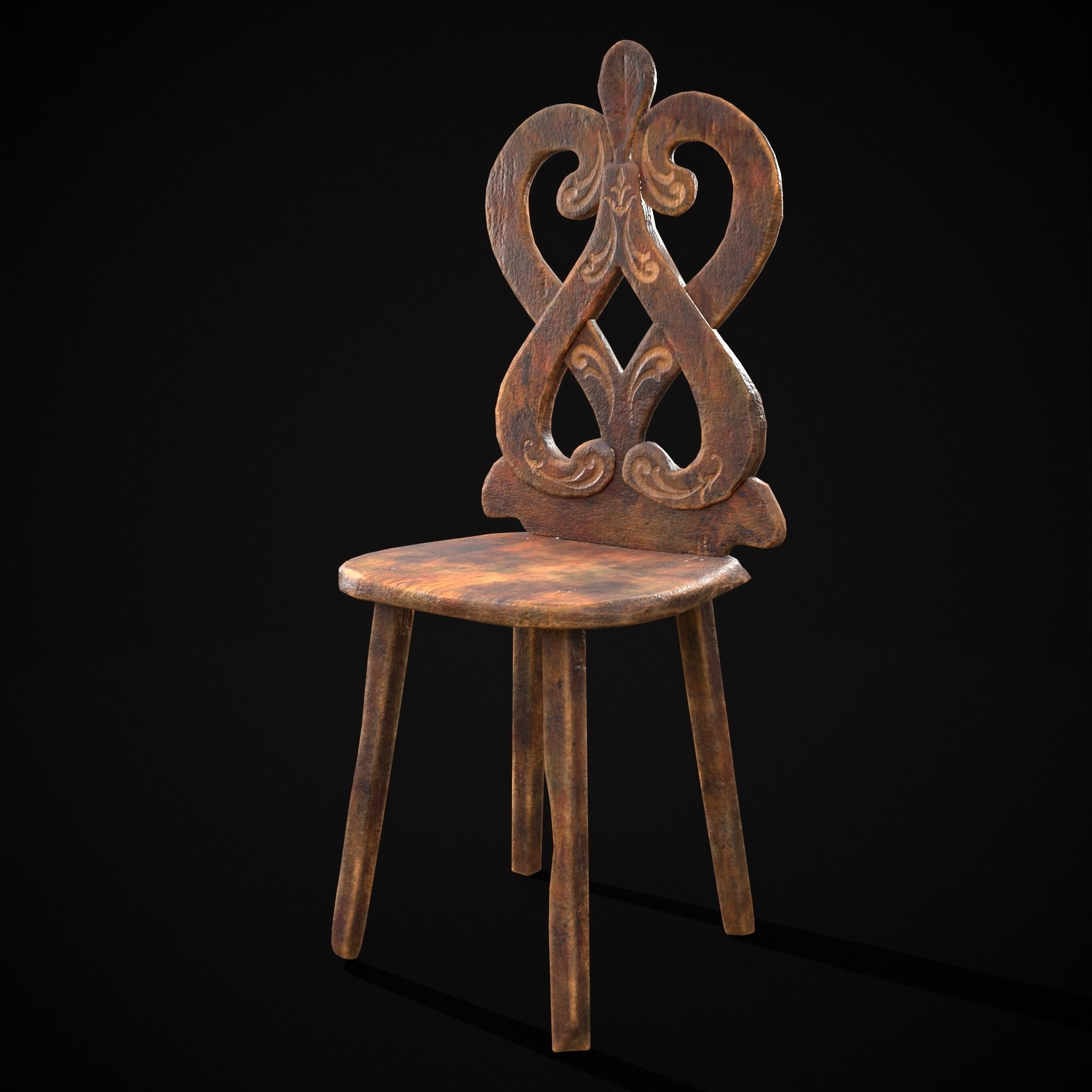 Rich Design Chair Low-poly 3D model_5