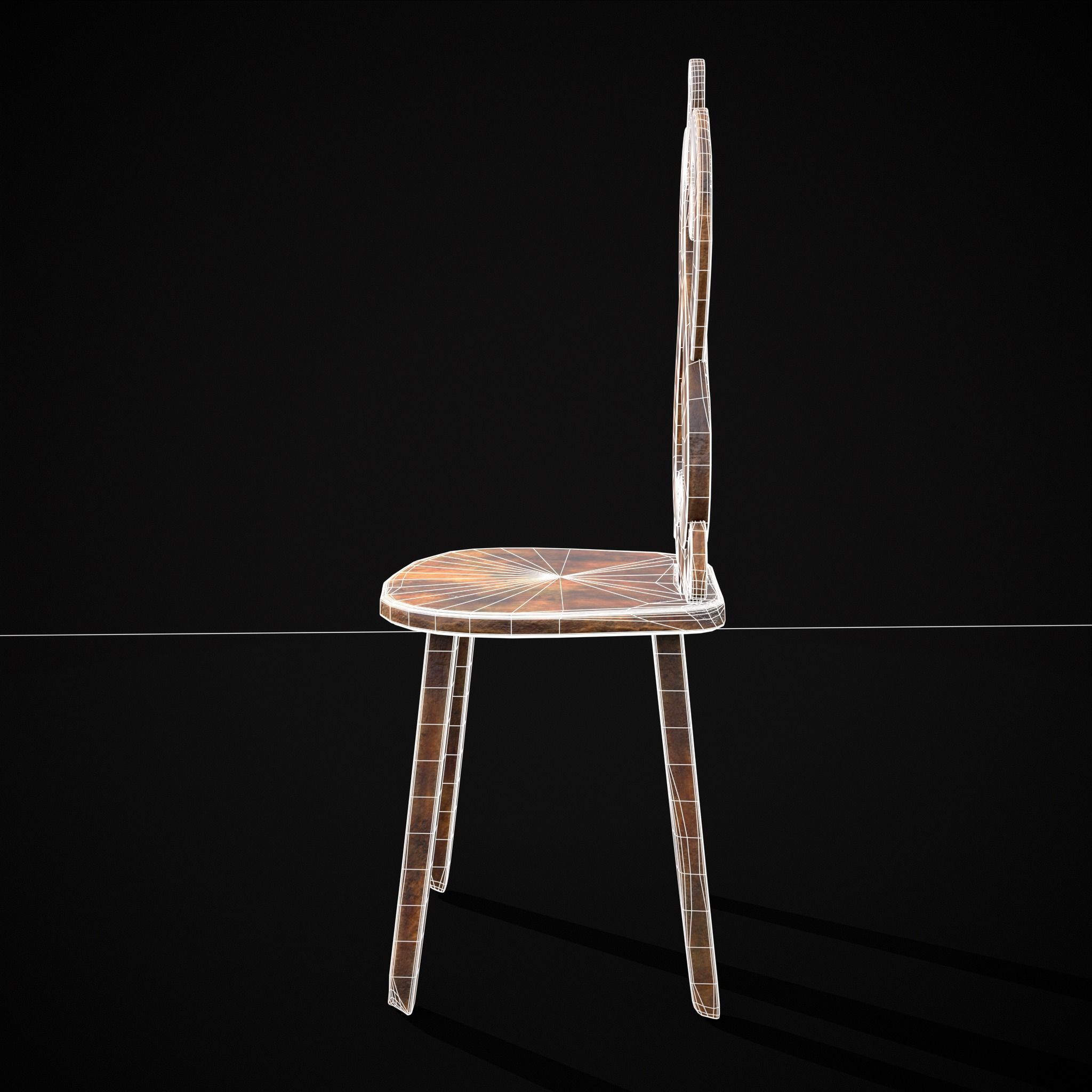 Rich Design Chair Low-poly 3D model_8