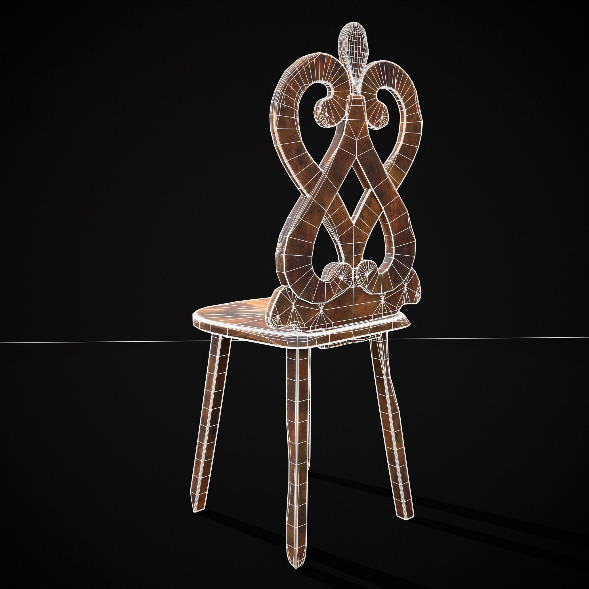 Rich Design Chair Low-poly 3D model_10