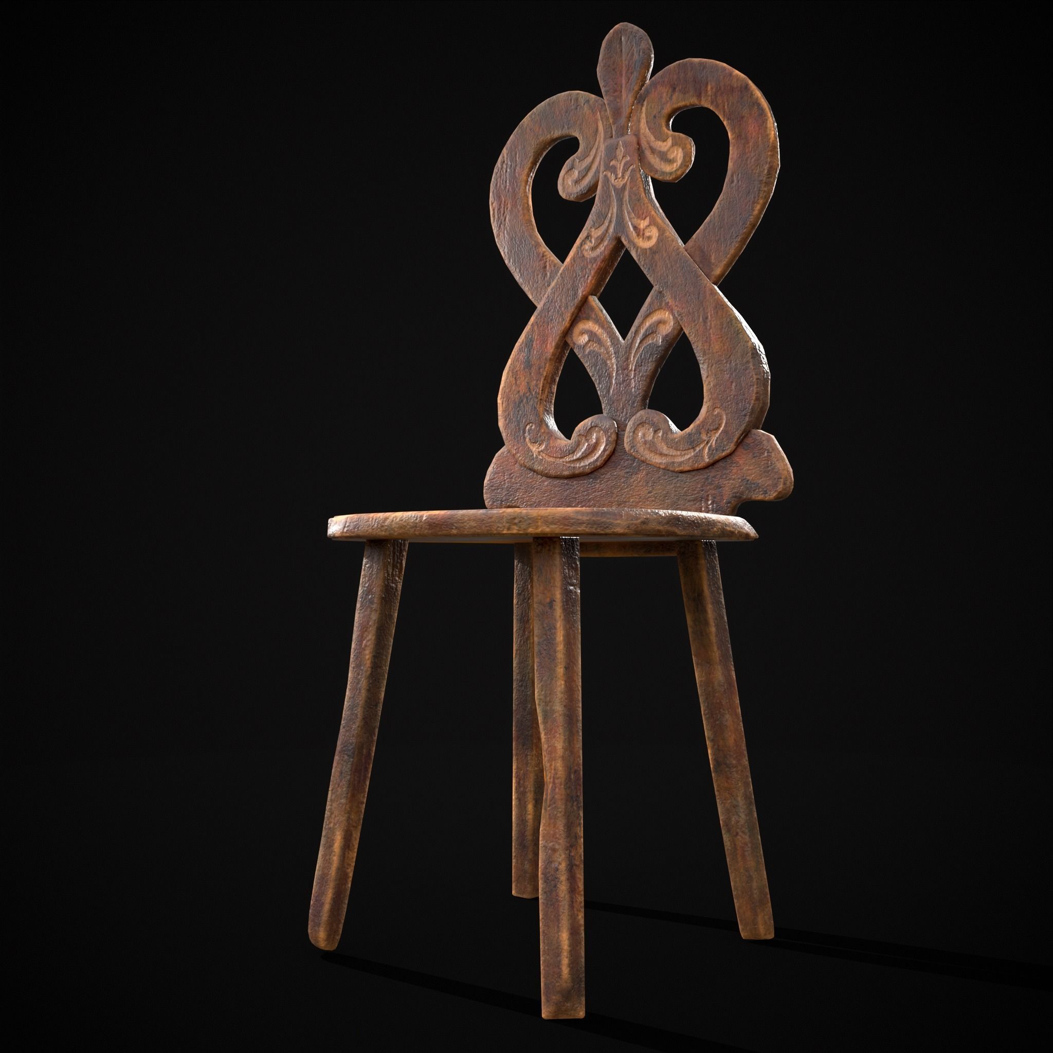 Rich Design Chair Low-poly 3D model_17