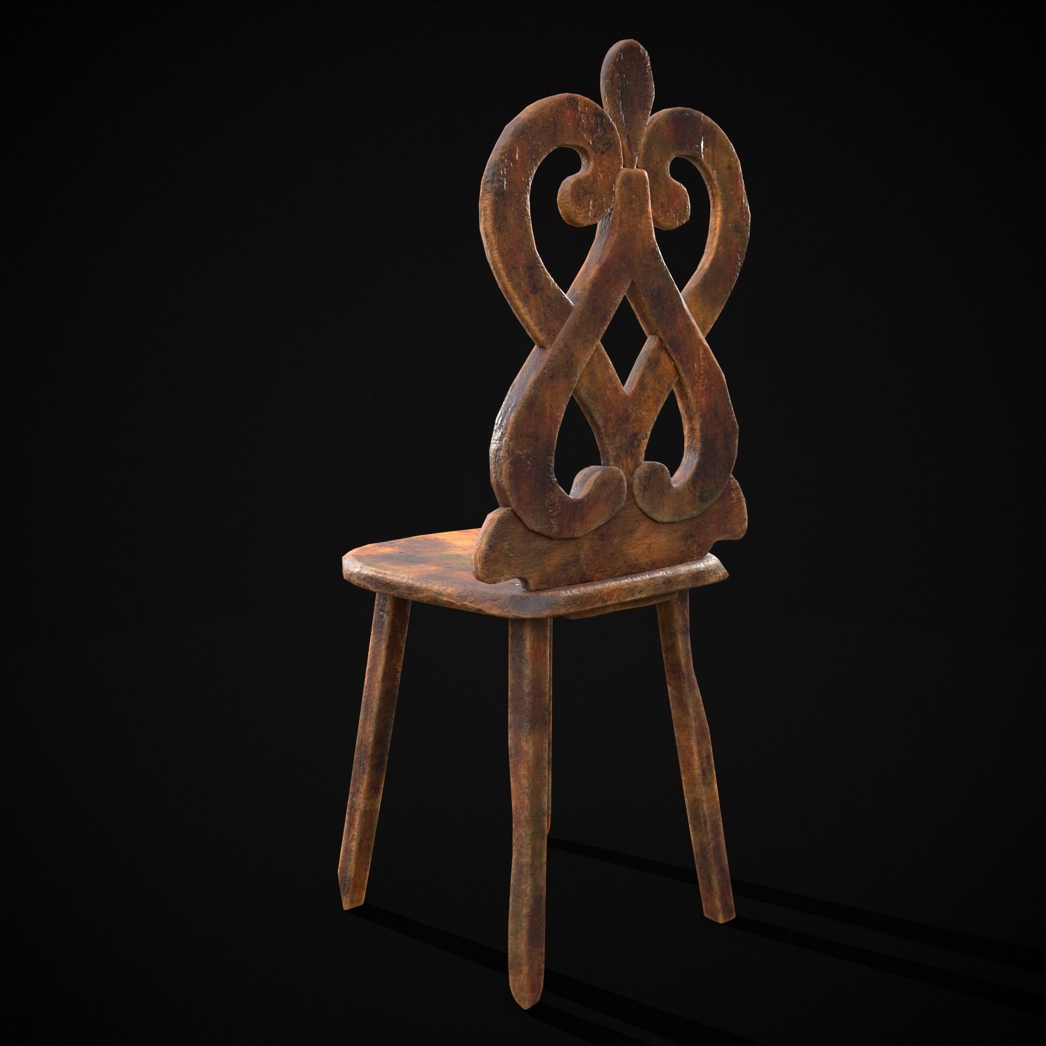 Rich Design Chair Low-poly 3D model_9