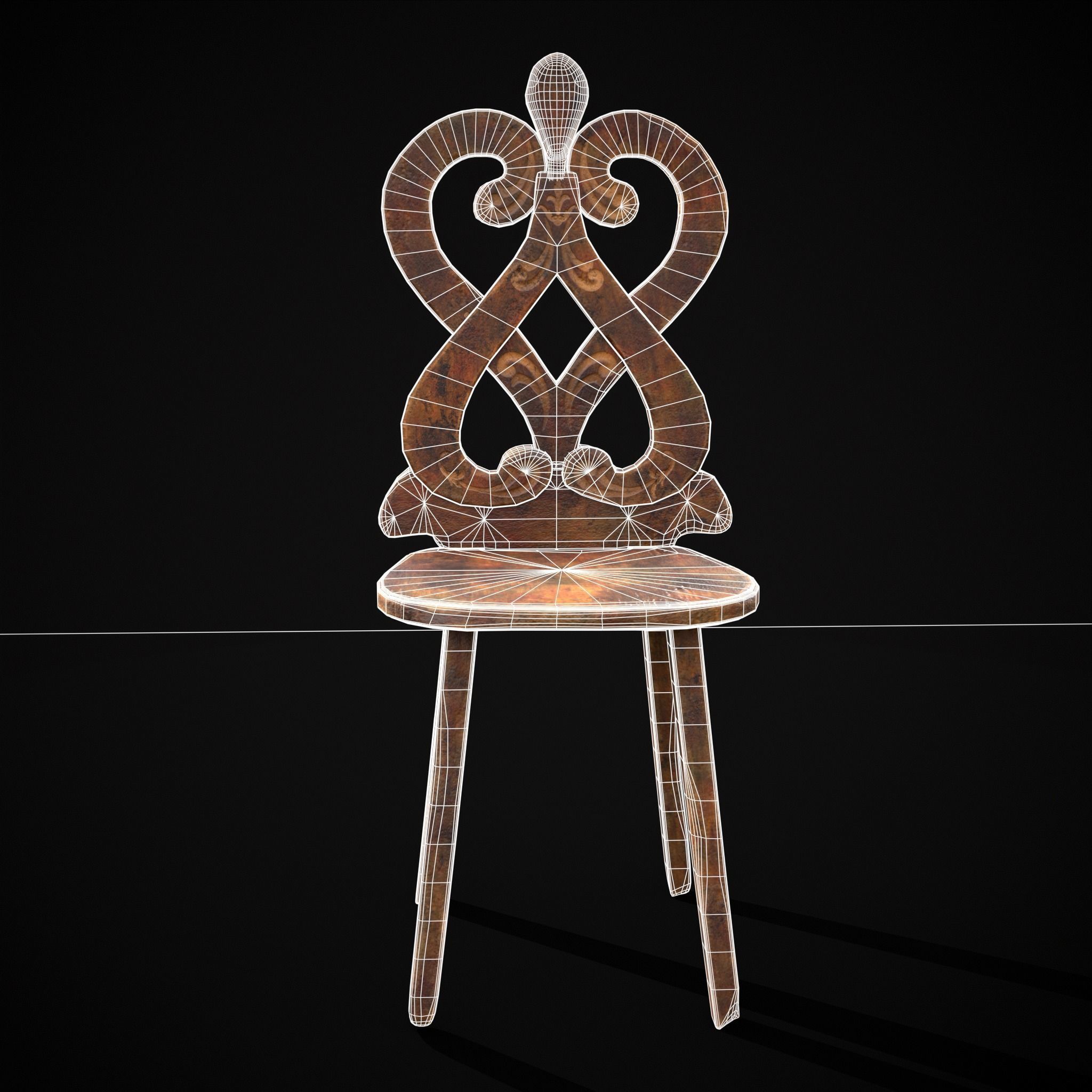 Rich Design Chair Low-poly 3D model_4