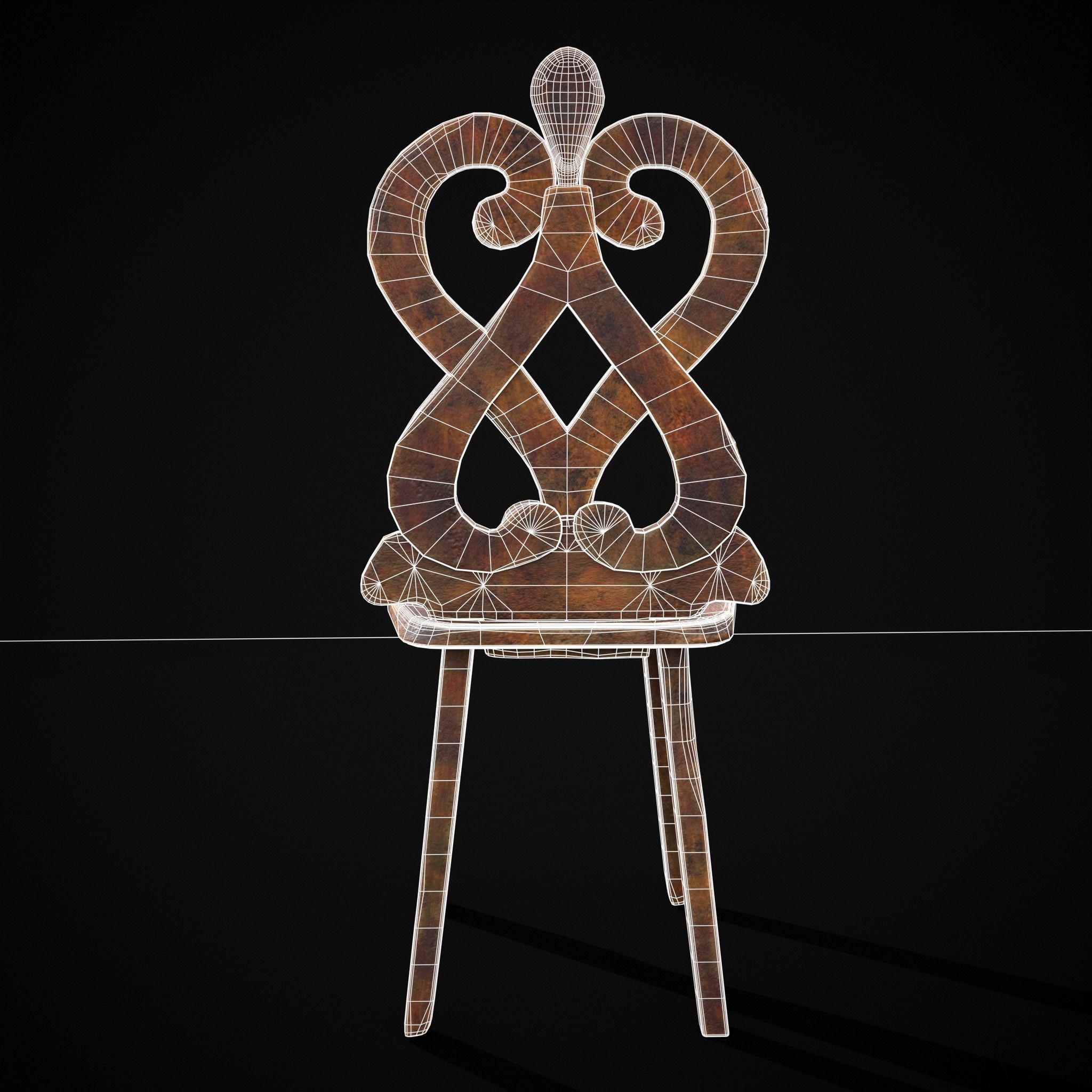 Rich Design Chair Low-poly 3D model_12