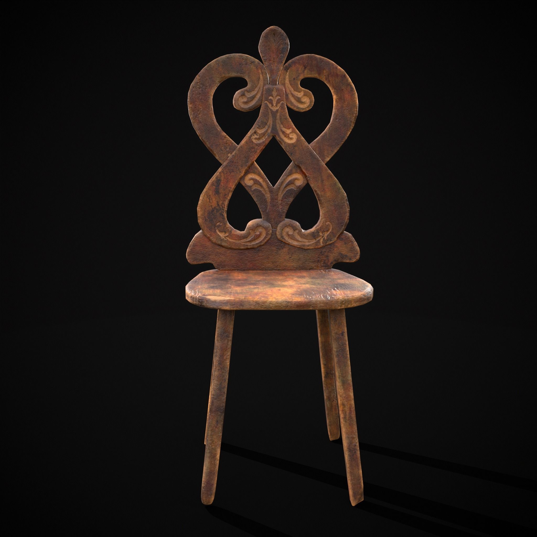 Rich Design Chair Low-poly 3D model_3