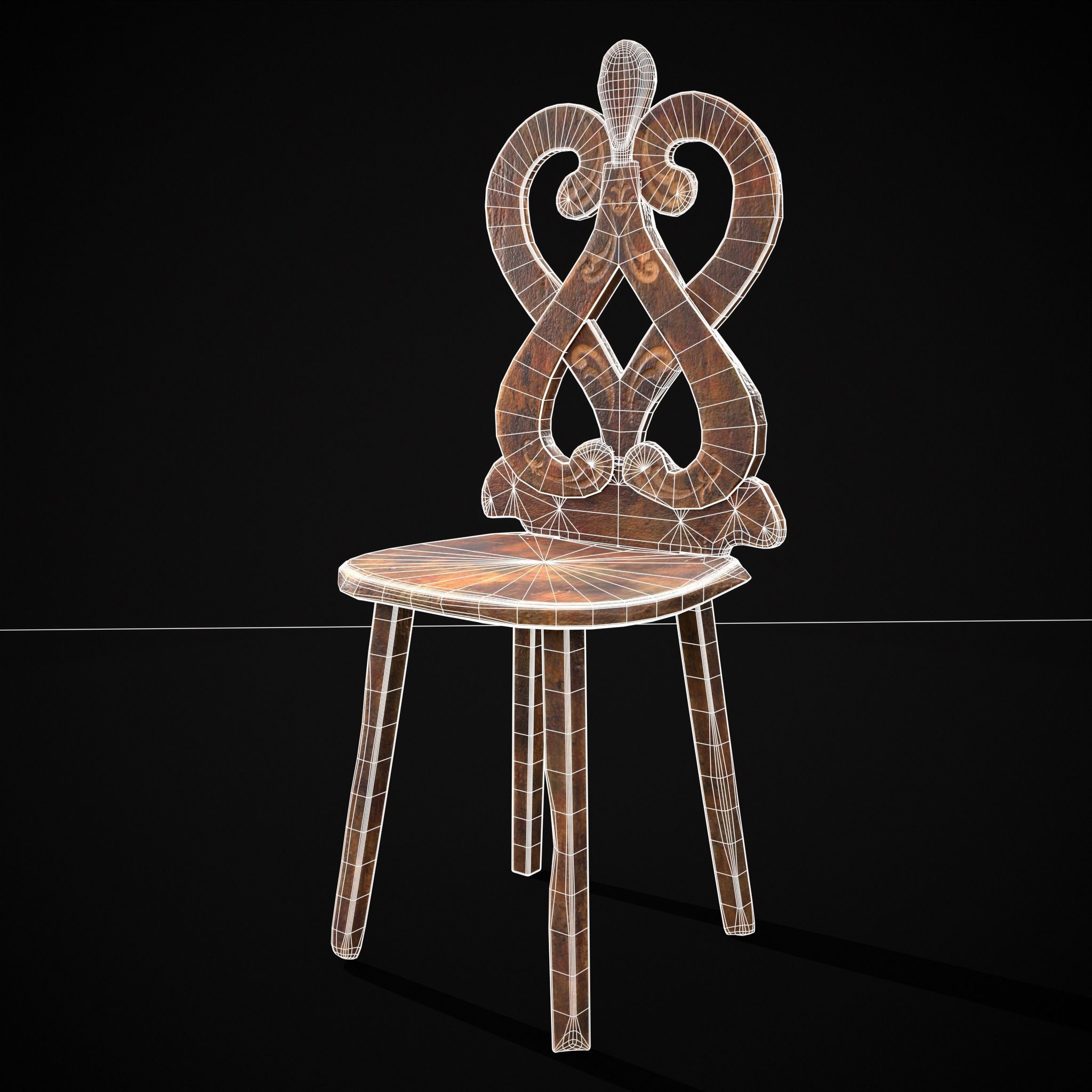 Rich Design Chair Low-poly 3D model_6