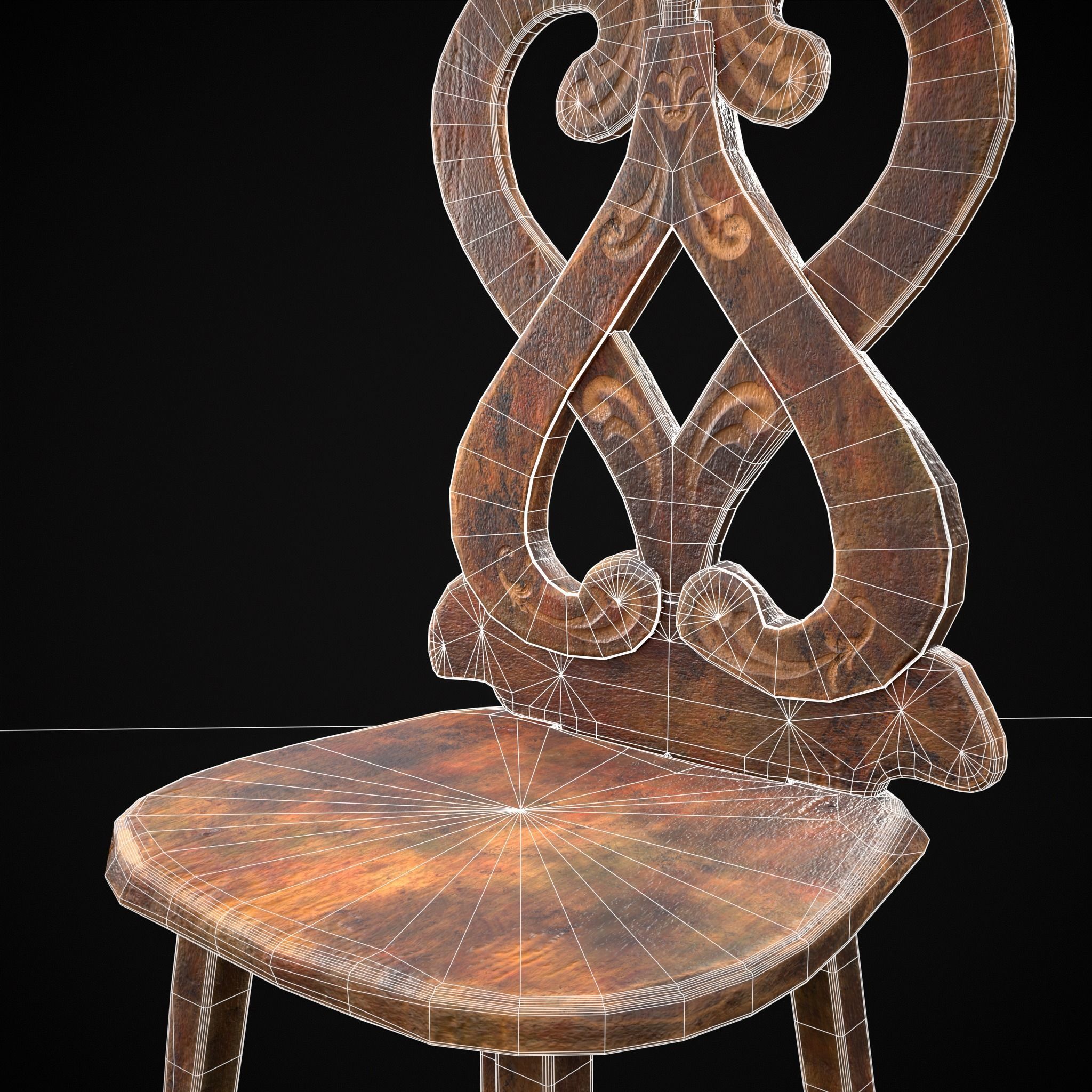 Rich Design Chair Low-poly 3D model_14