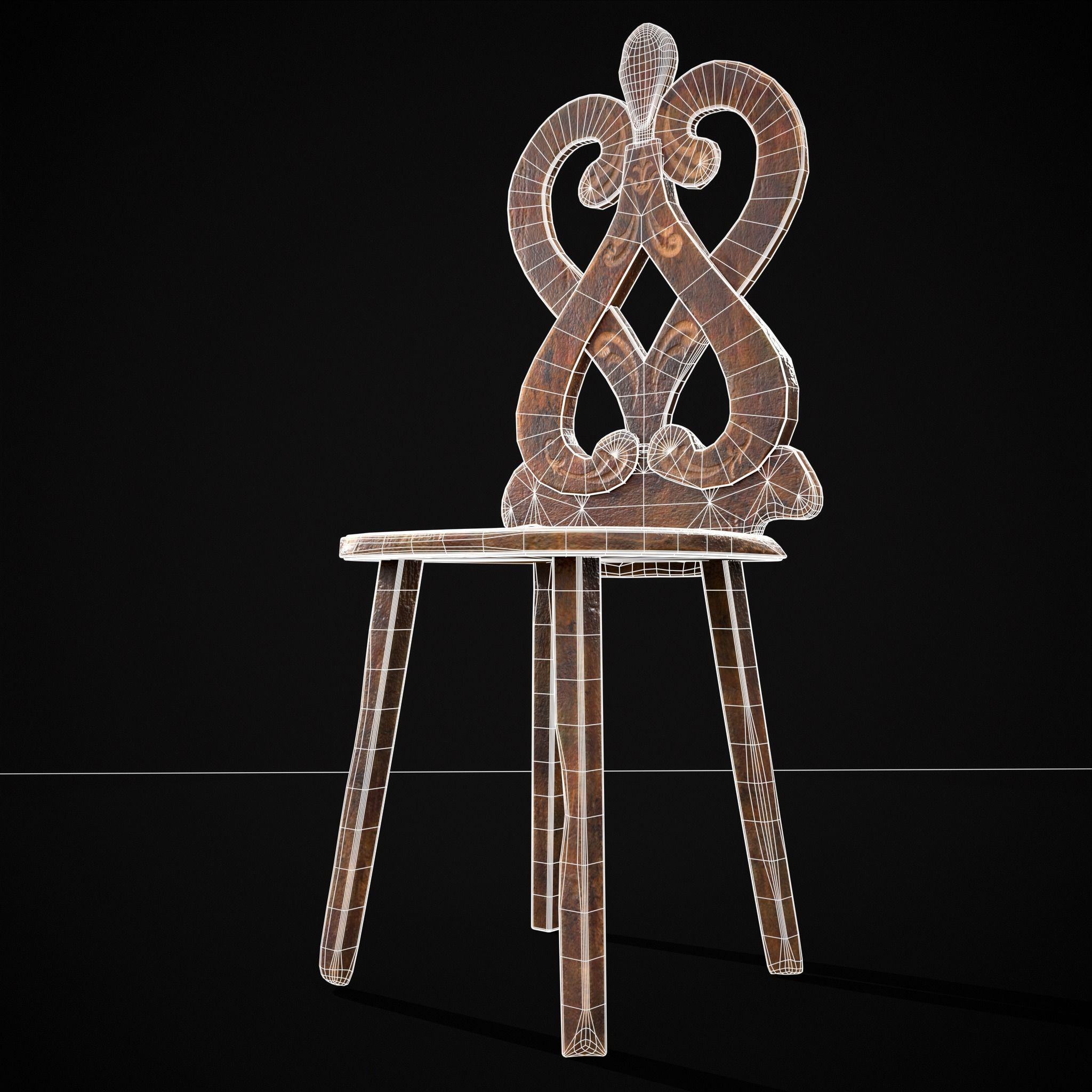 Rich Design Chair Low-poly 3D model_18