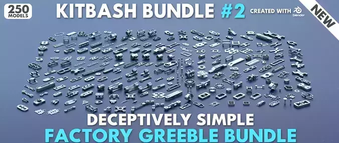 Factory Greeble Kitbash Bundle 250 Models 