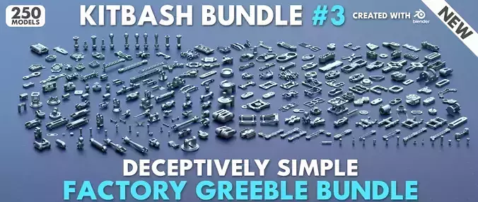 Factory Greeble Kitbash Bundle 250 Models 3D model