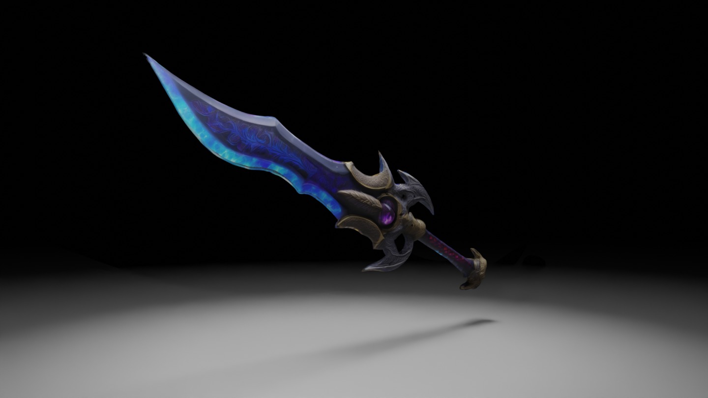 Dragon Sword Realistic Obsidian Runeblade of the Dragons Heart 3D model_3