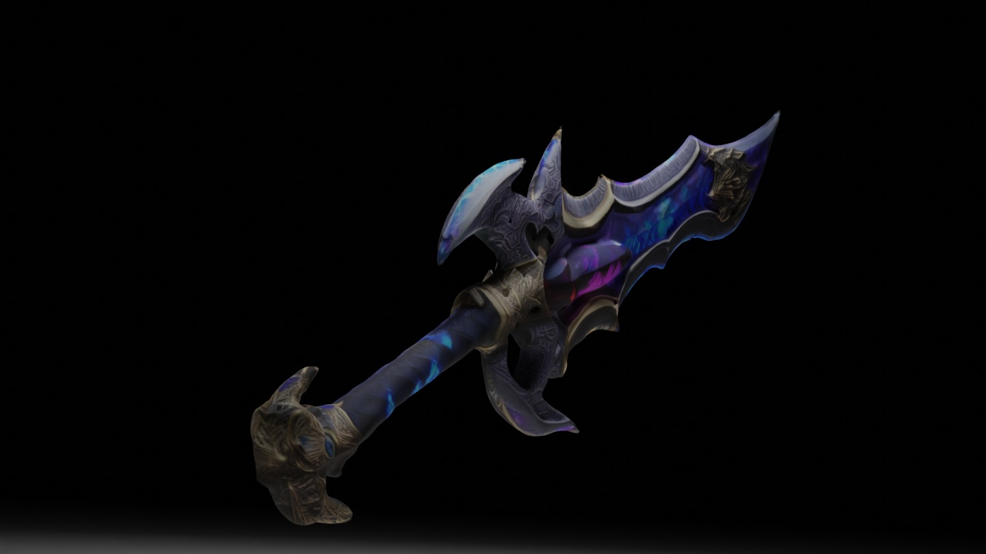 Dragon Sword Realistic Obsidian Runeblade of the Dragons Heart 3D model_1