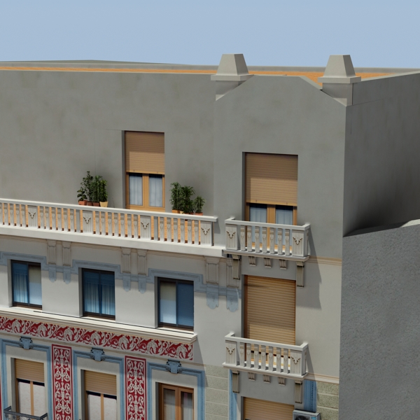 Building Collection 65-68 Low-poly 3D model_13