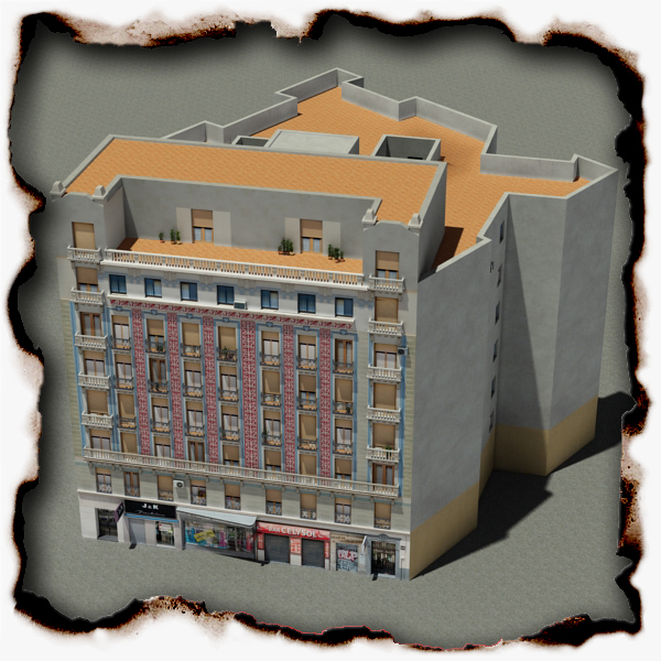 Building Collection 65-68 Low-poly 3D model_4