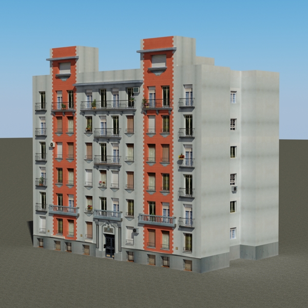 Building Collection 65-68 Low-poly 3D model_40