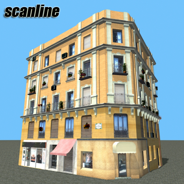 Building Collection 65-68 Low-poly 3D model_32