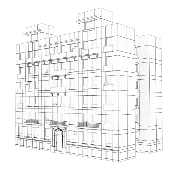 Building Collection 65-68 Low-poly 3D model_53