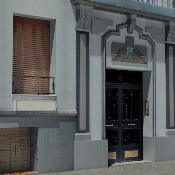 Building Collection 65-68 Low-poly 3D model_42