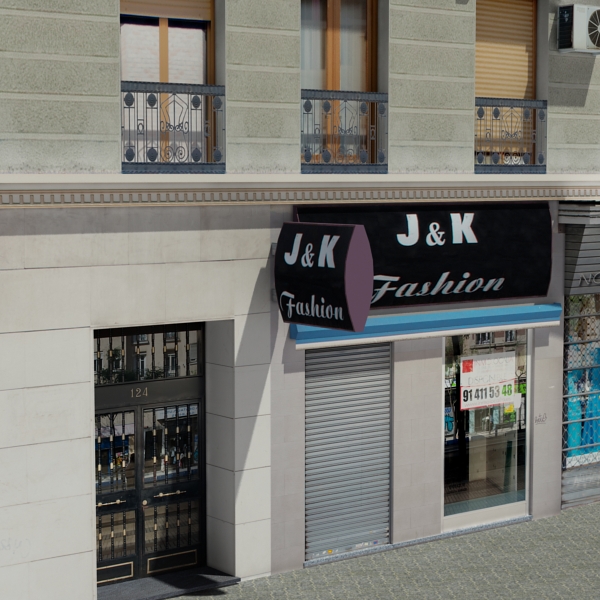 Building Collection 65-68 Low-poly 3D model_8