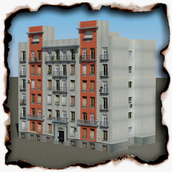 Building Collection 65-68 Low-poly 3D model_38