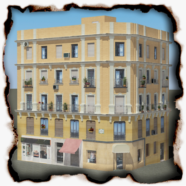 Building Collection 65-68 Low-poly 3D model_22